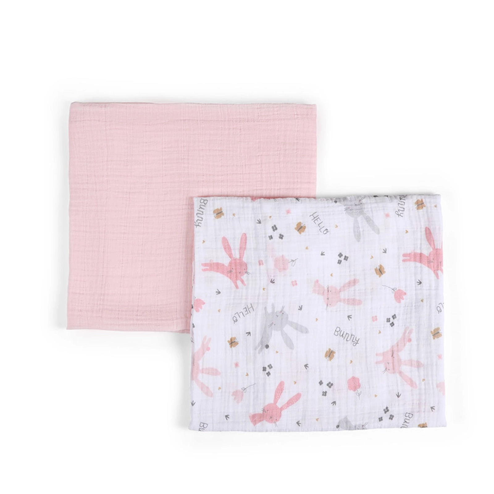 Örtük dəsti Funna baby Rabbit Pink, 90x90 sm, 2 əd