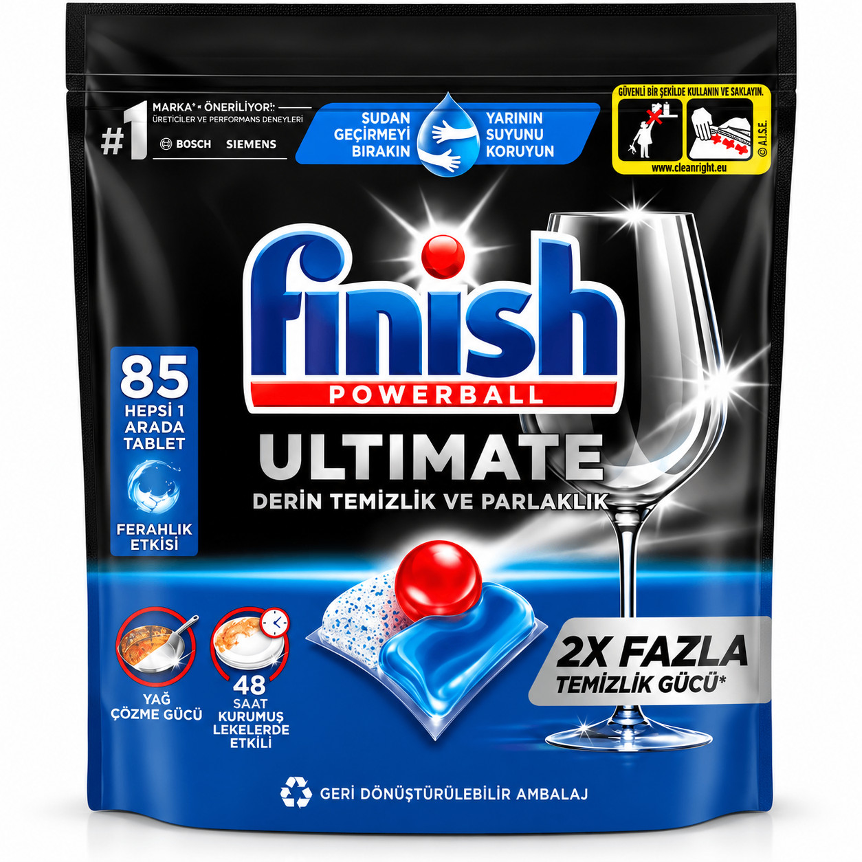 Qabyuyan maşın üçün tabletlər Finish Ultimate 85 əd