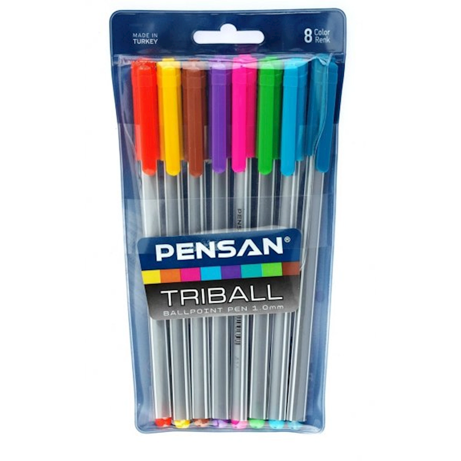 Diyircəkli qələm dəsti Pensan Trıball, 1 mm, 8 rəng