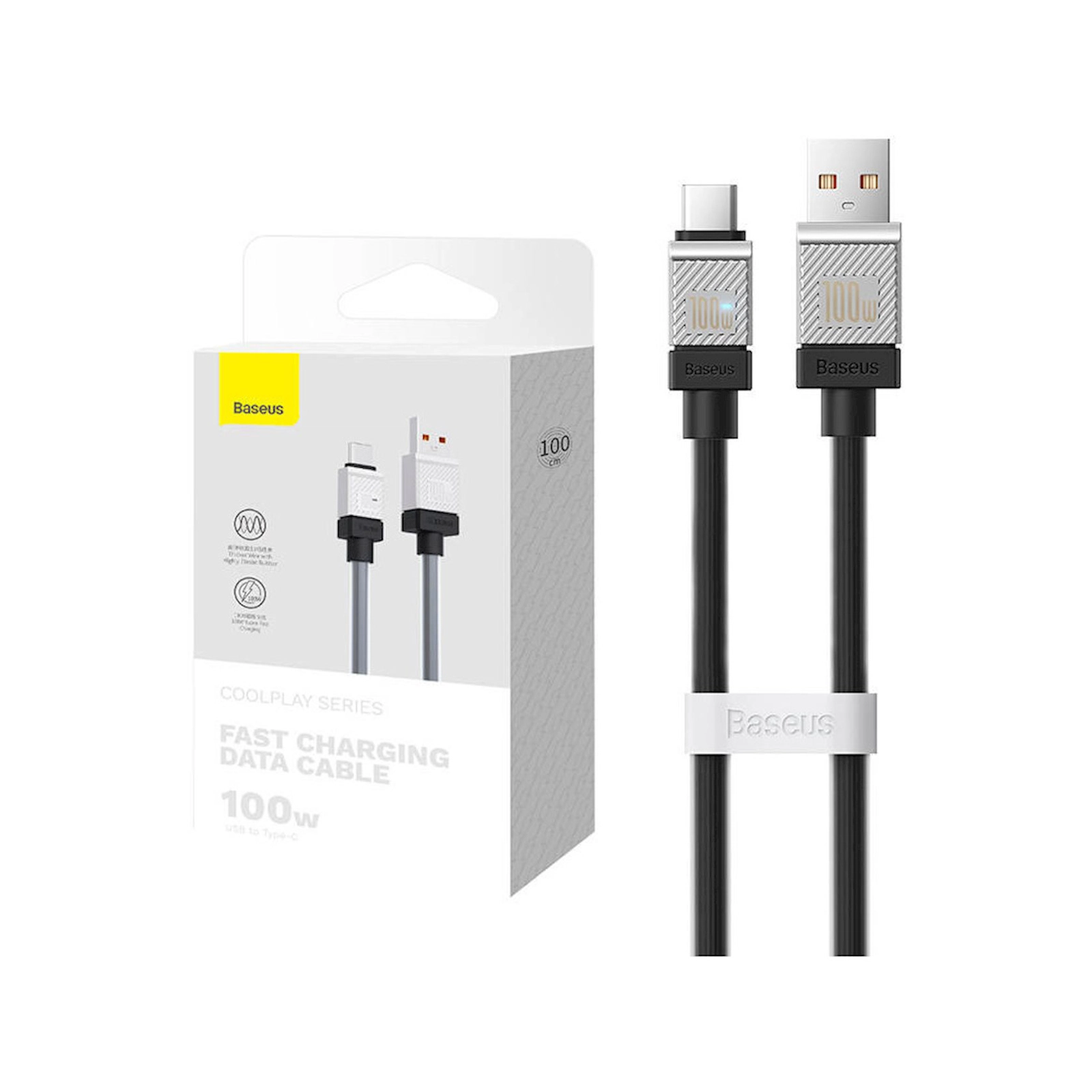 Kabel Baseus CoolPlay Series Fast Charging Cable USB to Type-C 100W 1m Black