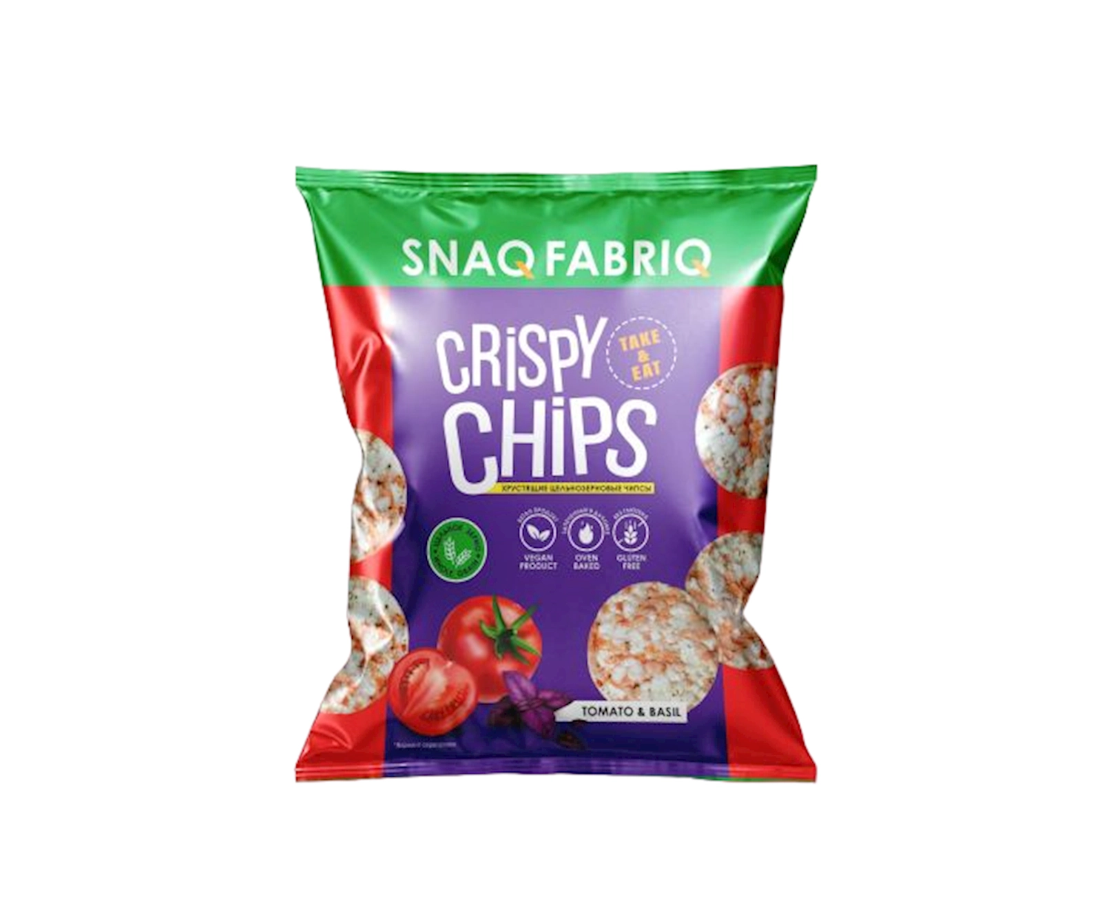 Çips Snaq Fabriq Tomato & Basil, tam taxıllı, 50 q, 6 əd