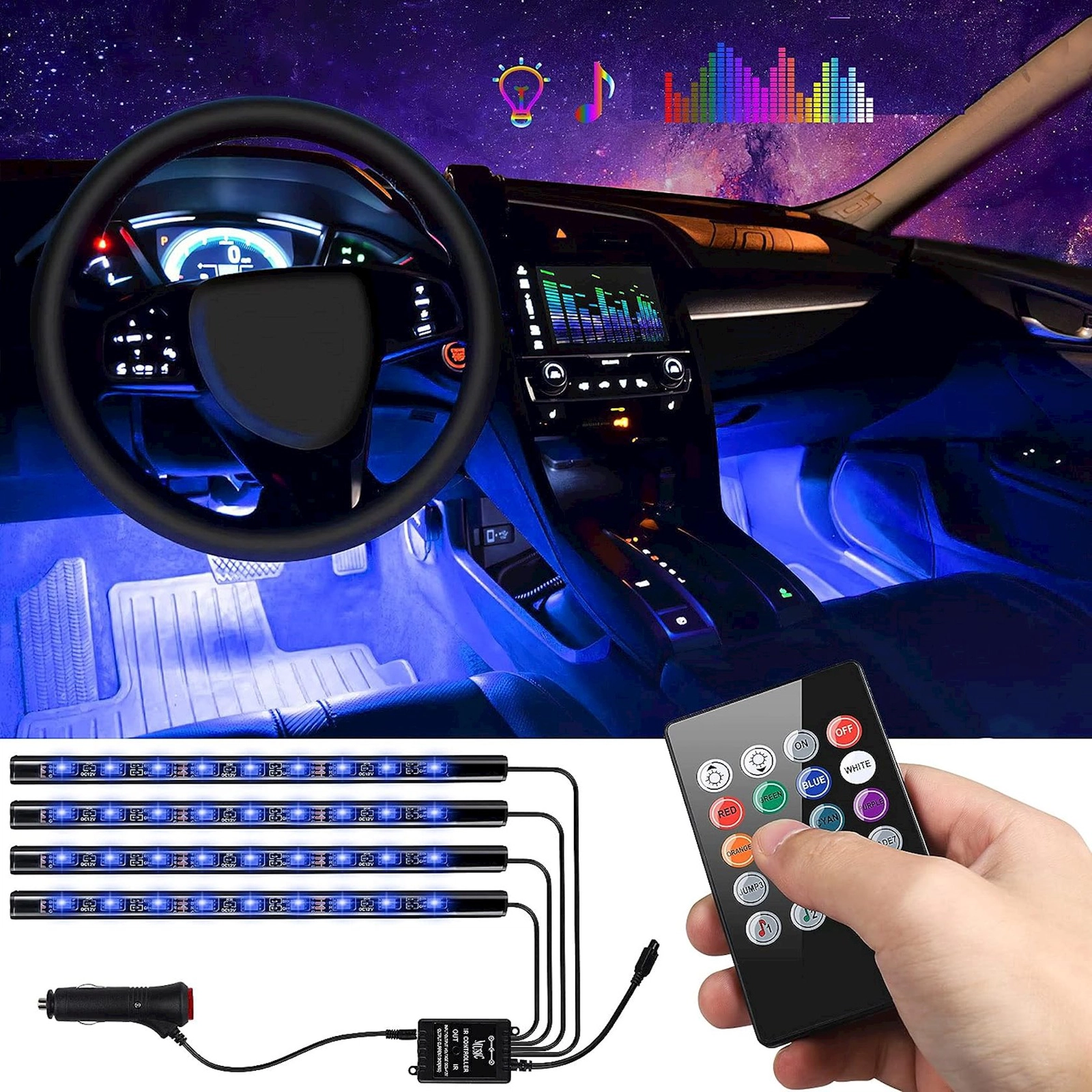 Avtomobil oturacaqları üçün işıqlandırma Sunva RGB