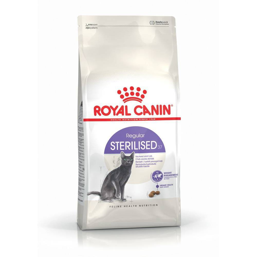 Quru yem Royal Canin Sterilised yetkin pişiklər üçün, toyuq ilə, çəki ilə 1 kq