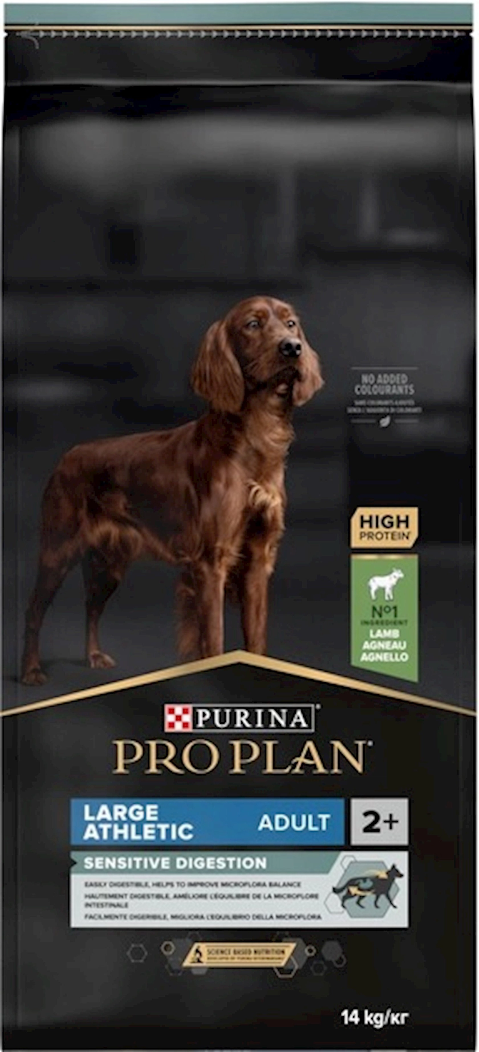 Quru yem Purina ProPlan Large Athletic Sensitive Digestion Adult yetkin itlər üçün, quzu əti ilə, 14 kq