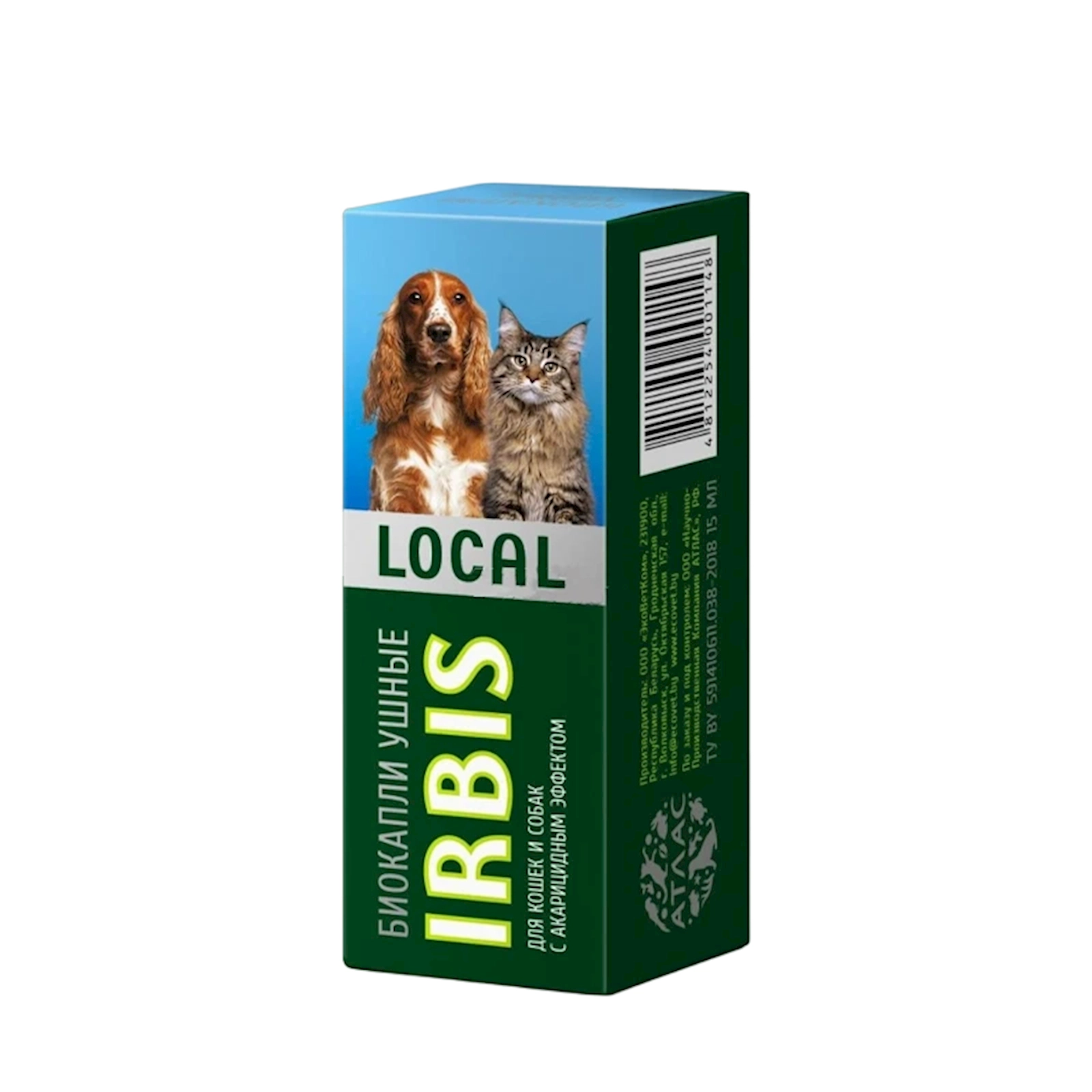 Qulaq biodamcıları Irbis Local itlər və pişiklər üçün, 15 ml