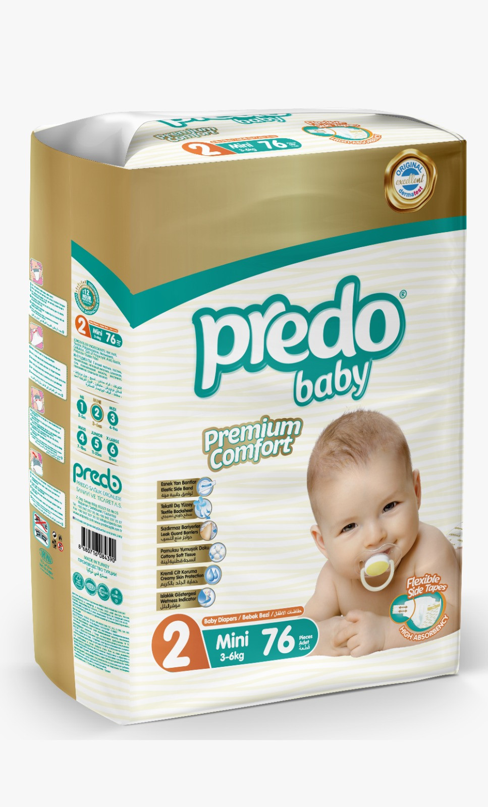 Uşaq bezi Predo Baby Mini 2, 3-6 kq, 76 əd.