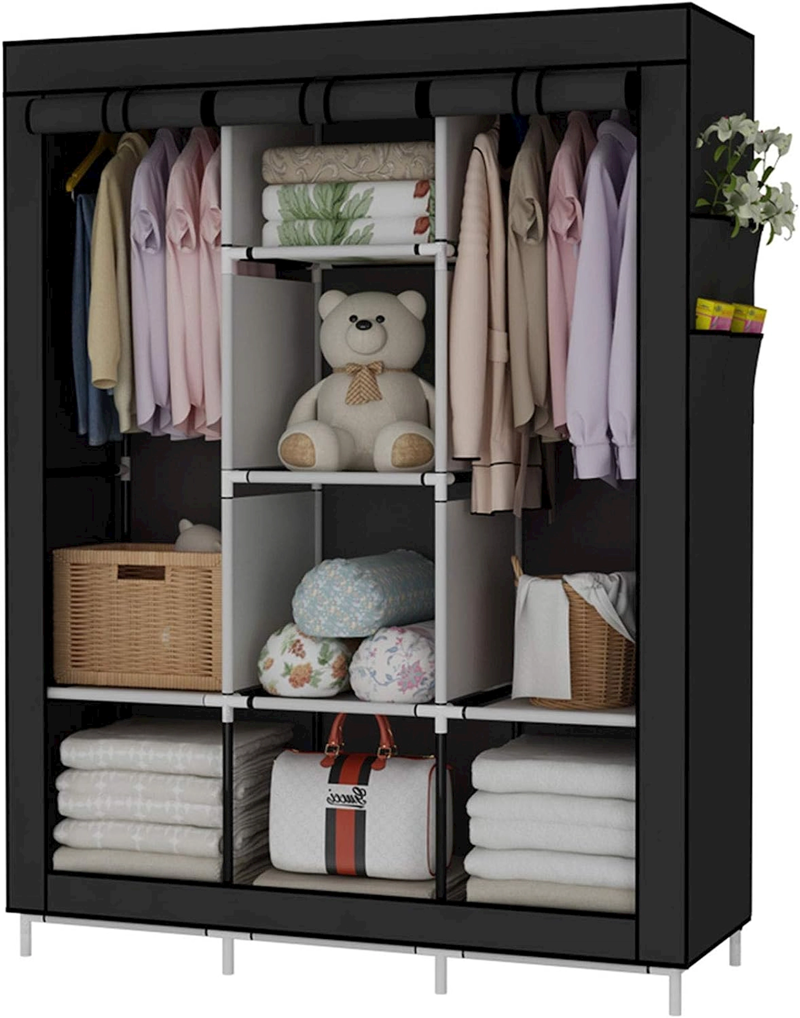 Portativ şkaf Storage Wardrobe 88130, qara