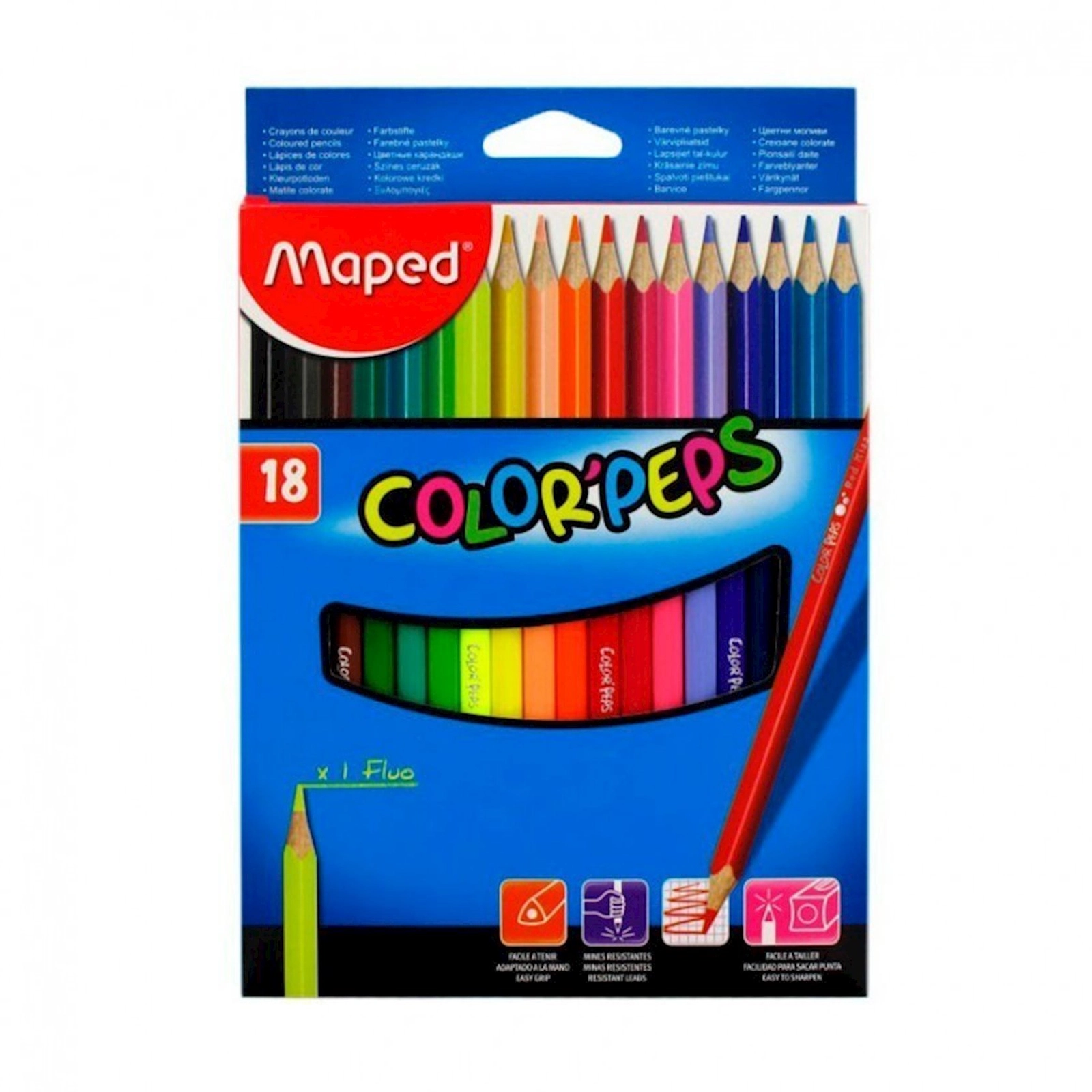 Rəngli karandaşlar Maped 18 rəng Color'peps