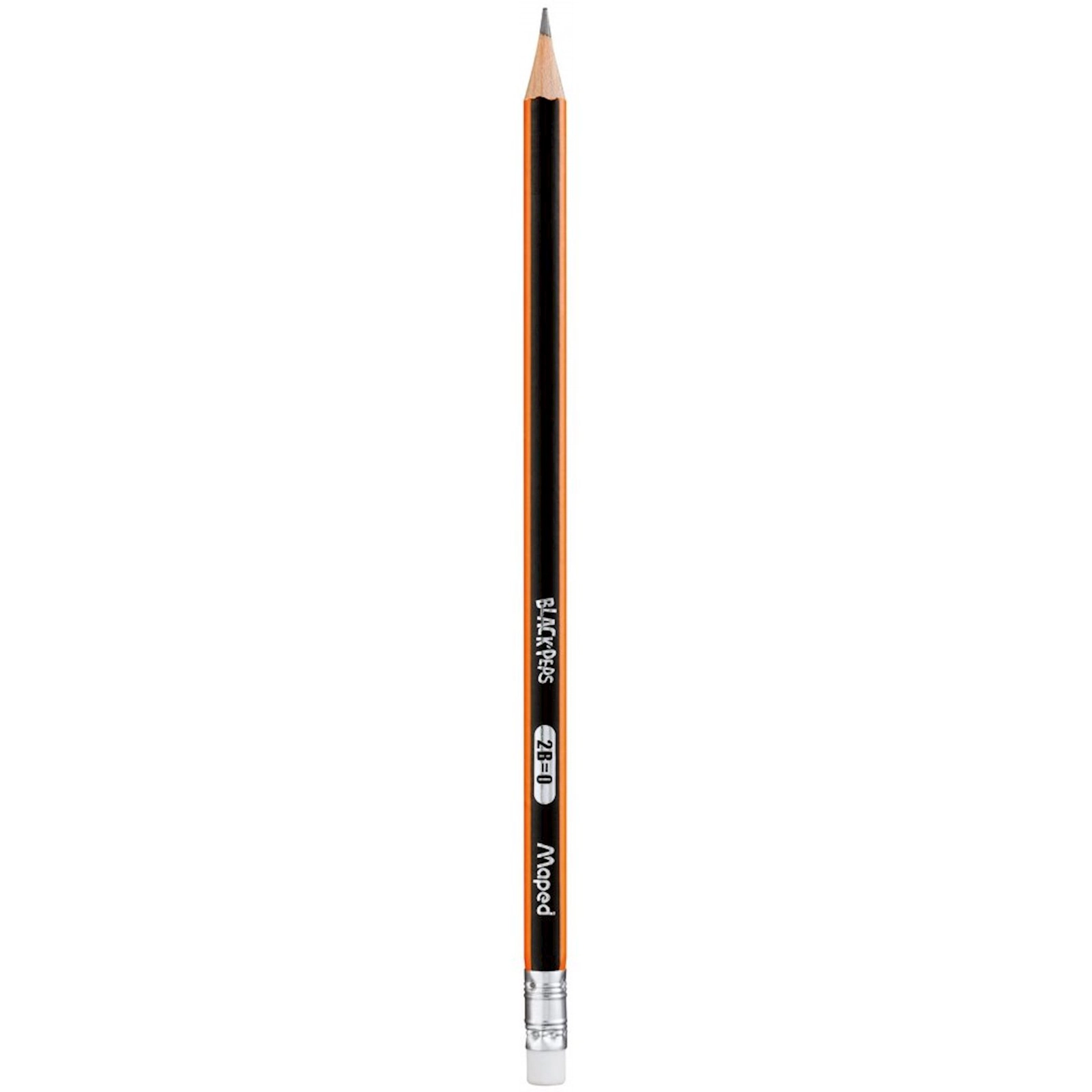 Qrafit karandaş Maped Black Peps, 2B, pozan ilə, rəngbərəng