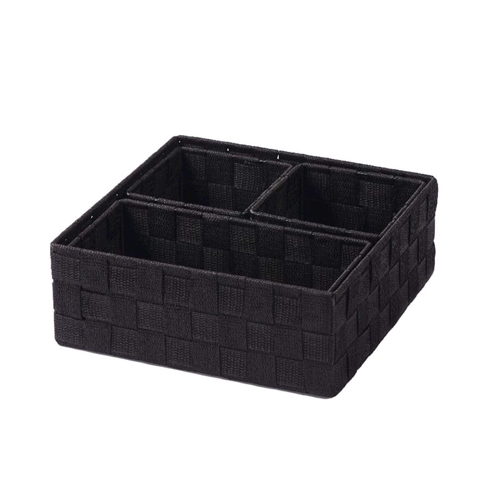 Orqanayzer dəsti JYSK Folke, metal/polipropilen, qara, 26x26x9 sm
