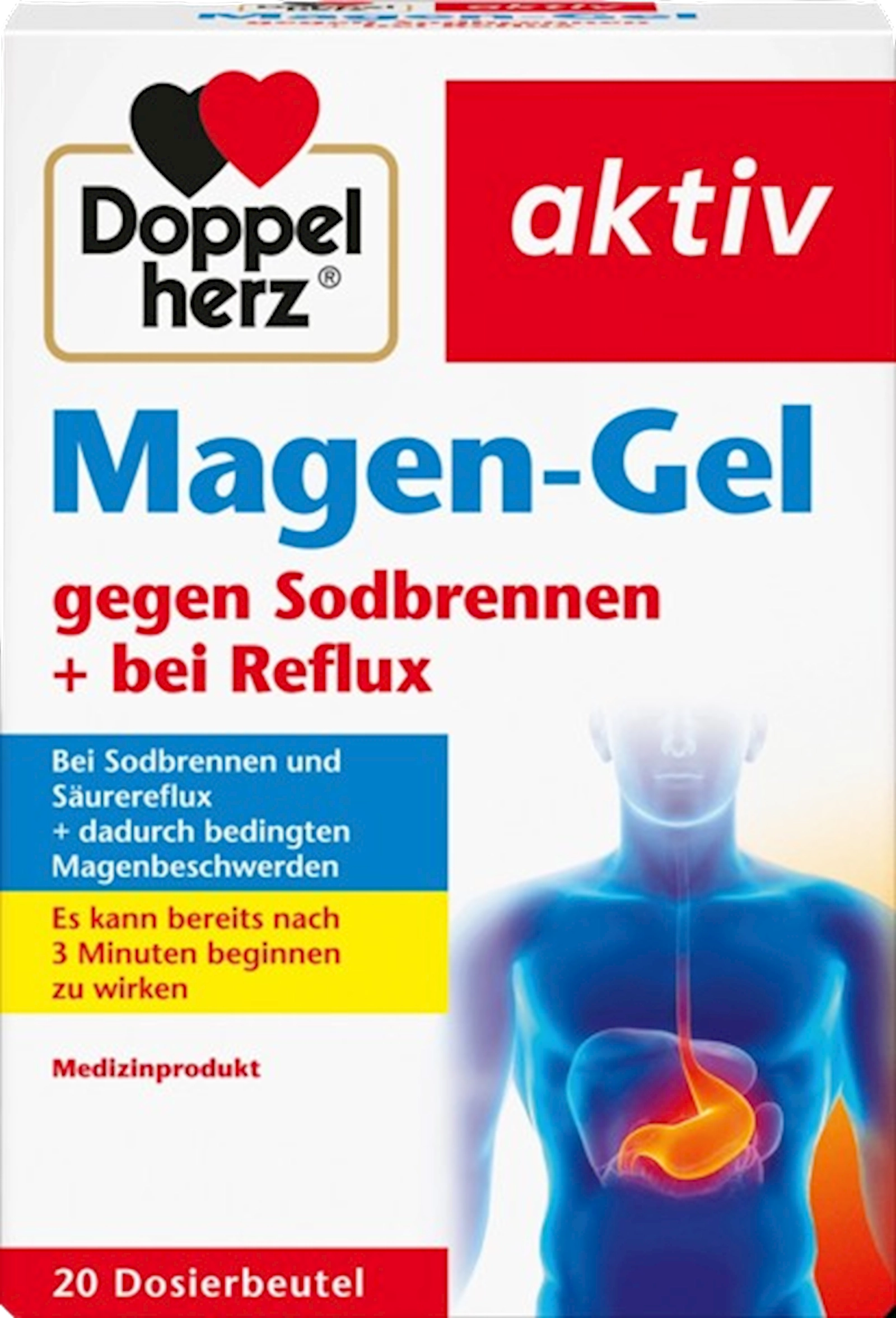 Maqnium geli qıcqırmaya qarşı Doppelherz Magen-Gel 20 paket