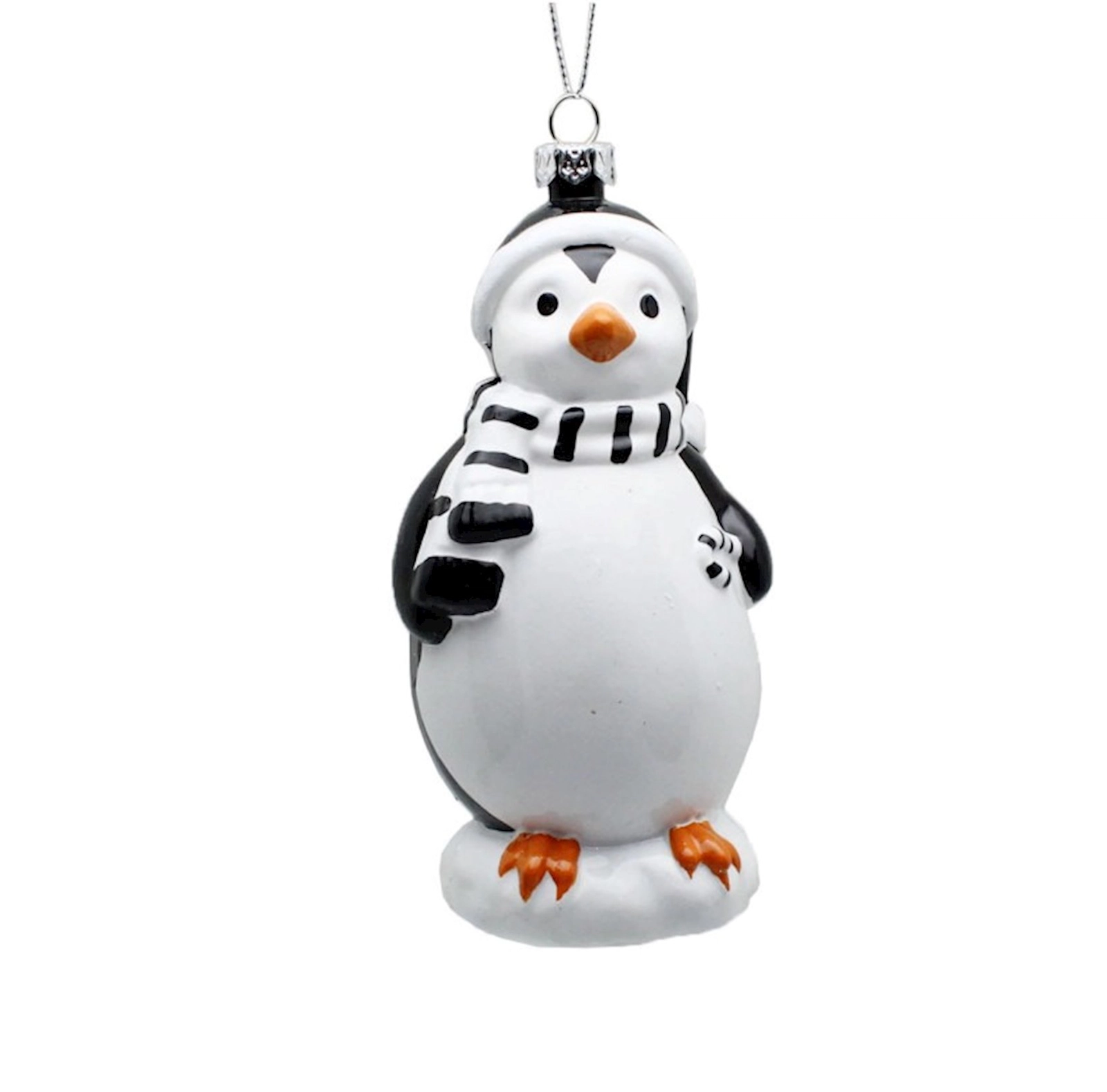Şam ağacı oyuncağı Elle Gift NDG-0263 Pinqvin, poliresin, 6.5x12 sm, ağ/qara