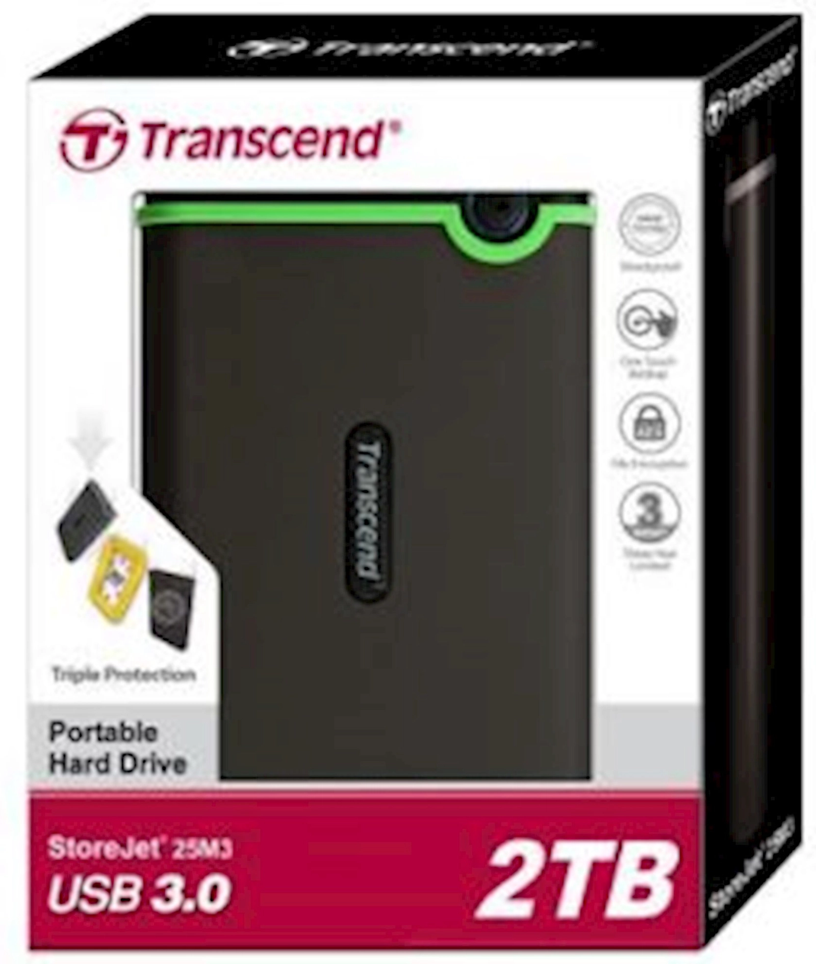Xarici sərt disk Transcend 2.5 USB 3.0 StoreJet 2TB Iron Gray Slim