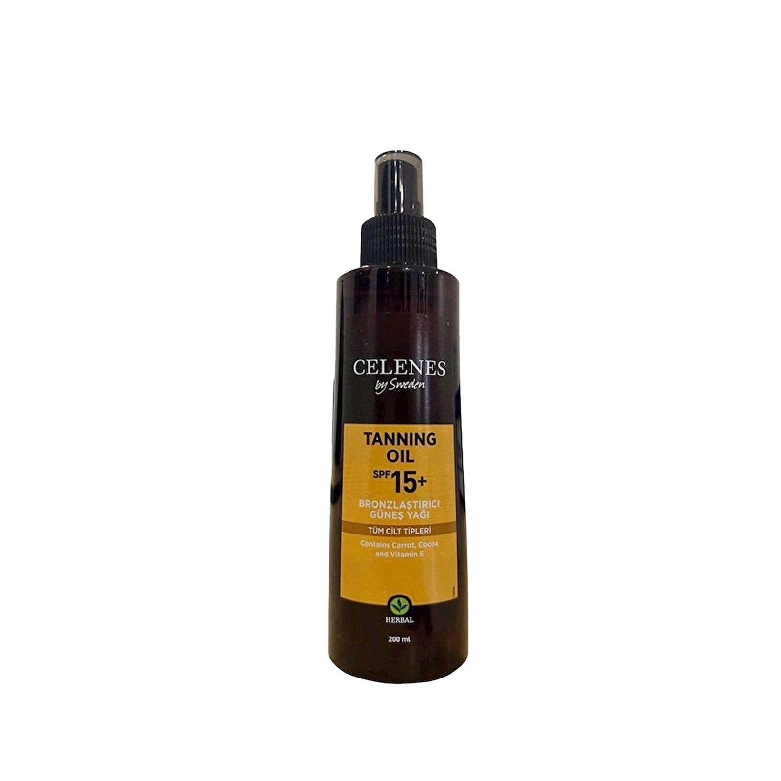 Qaralma üçün yağ Celenes By Sweden Herbal SPF15, 200 ml