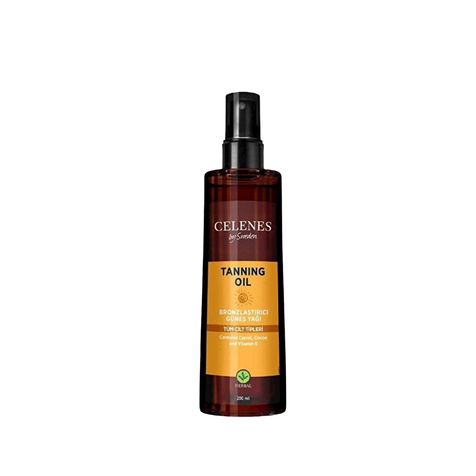 Qaralma üçün yağ Celenes By Sweden Herbal Bronz SPF4, 200 ml
