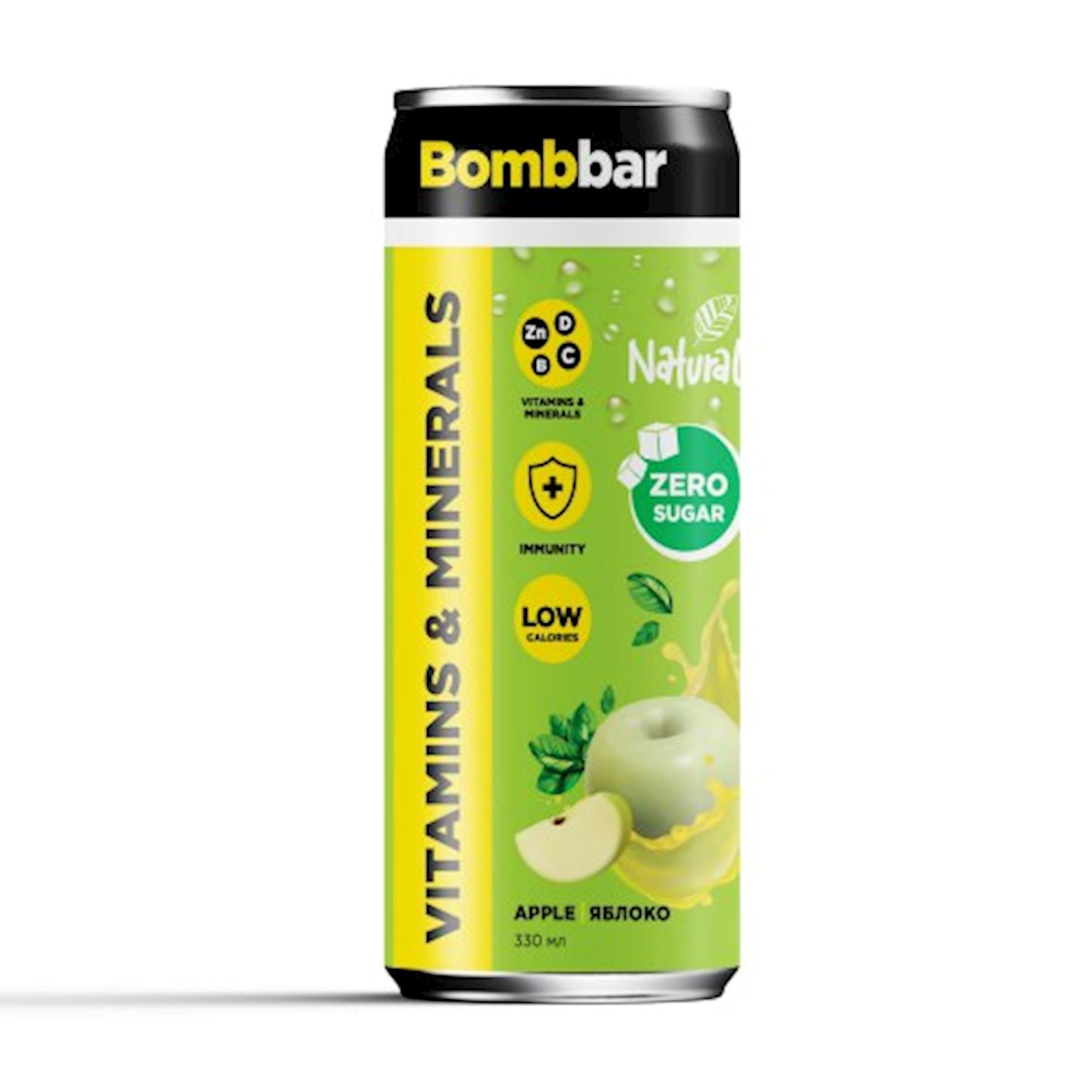 Qazlı içki Bombbar Energy&Vitamins Apple 330 ml