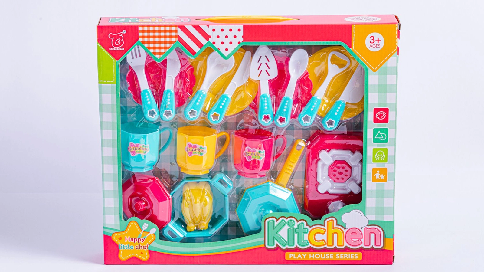 Oyuncaq qab dəsti Play House Series, plastik, 3 yaşdan, rəngbərəng