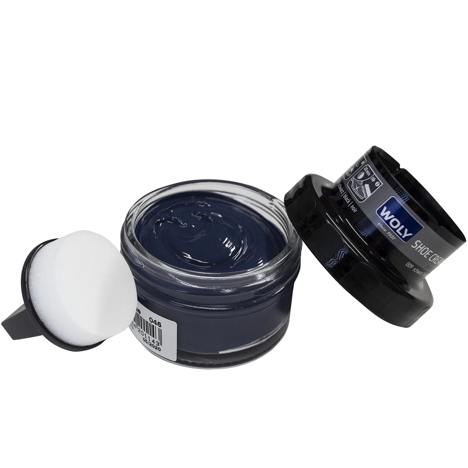 Dəri ayaqqabı üçün krem Woly W-2470, aplikator ilə, göy, 50 ml