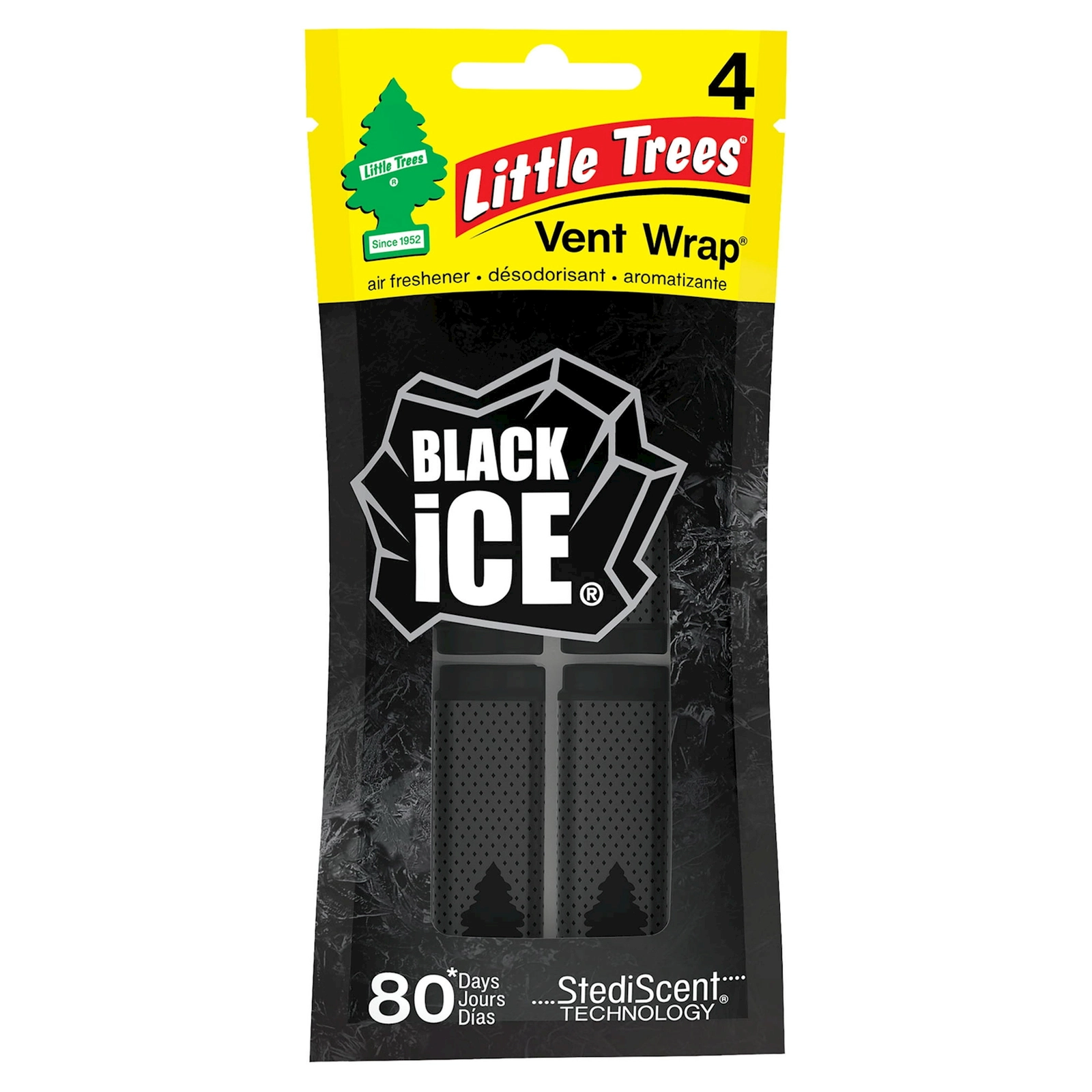 Avtomobil üçün aromatlaşdırıcı Little Trees Vent Wrap Black Ice, 4 əd
