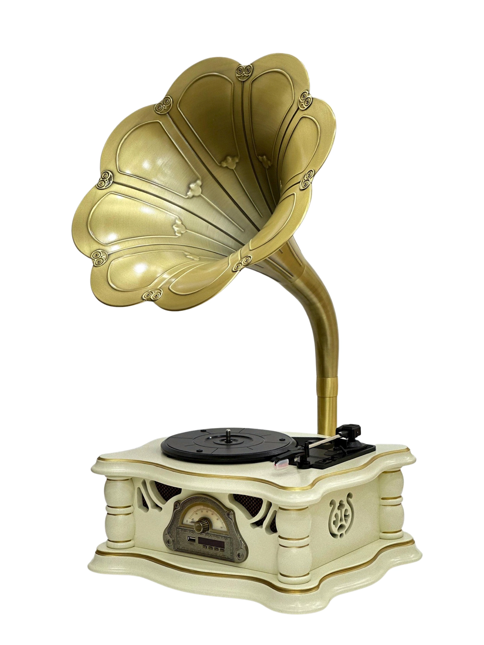 Vinil plastin pleyeri Qrammofon Ağ
