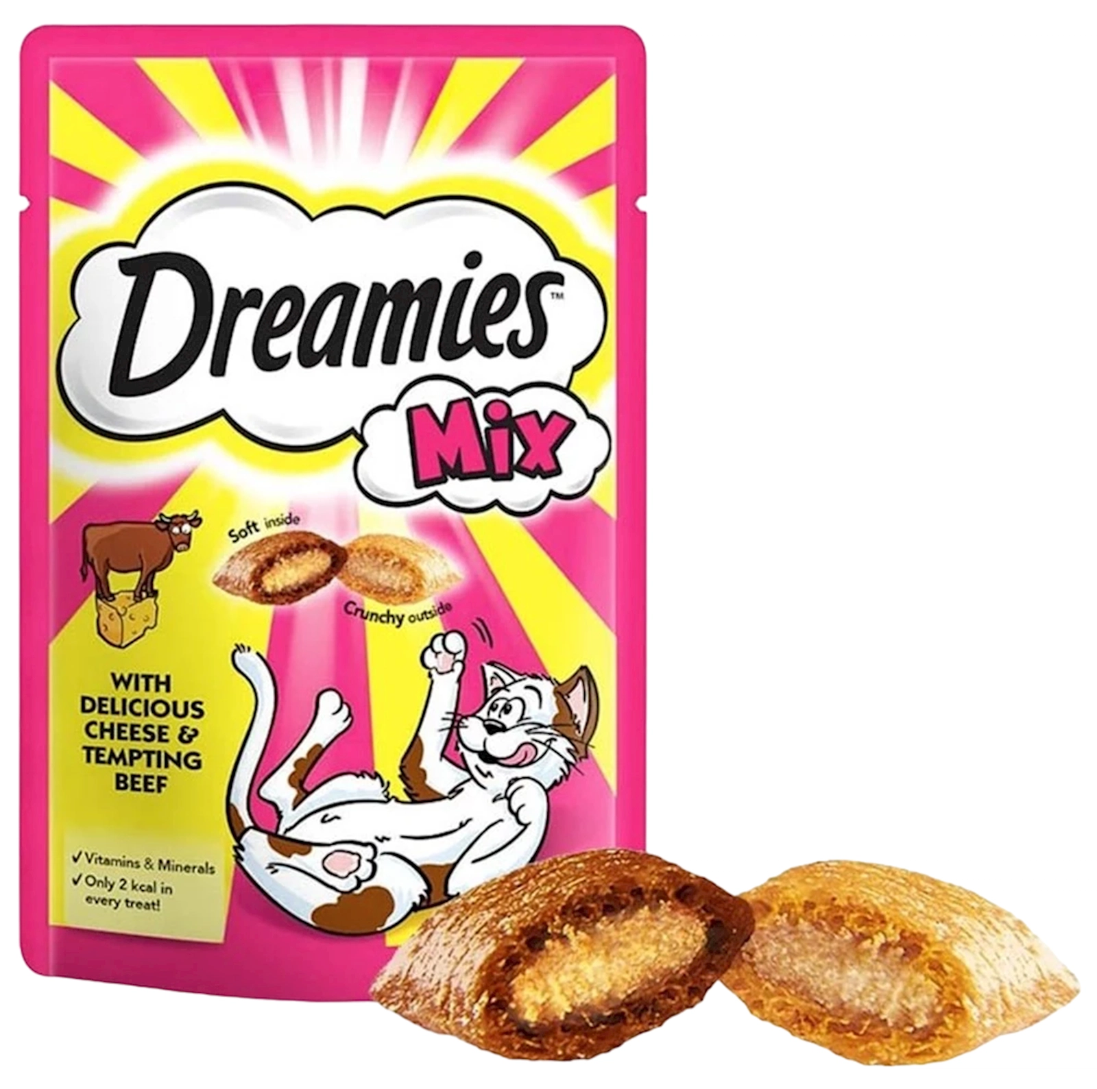Pişiklər üçün məzə Dreamies With Delicious Cheese & Beef, 60 q
