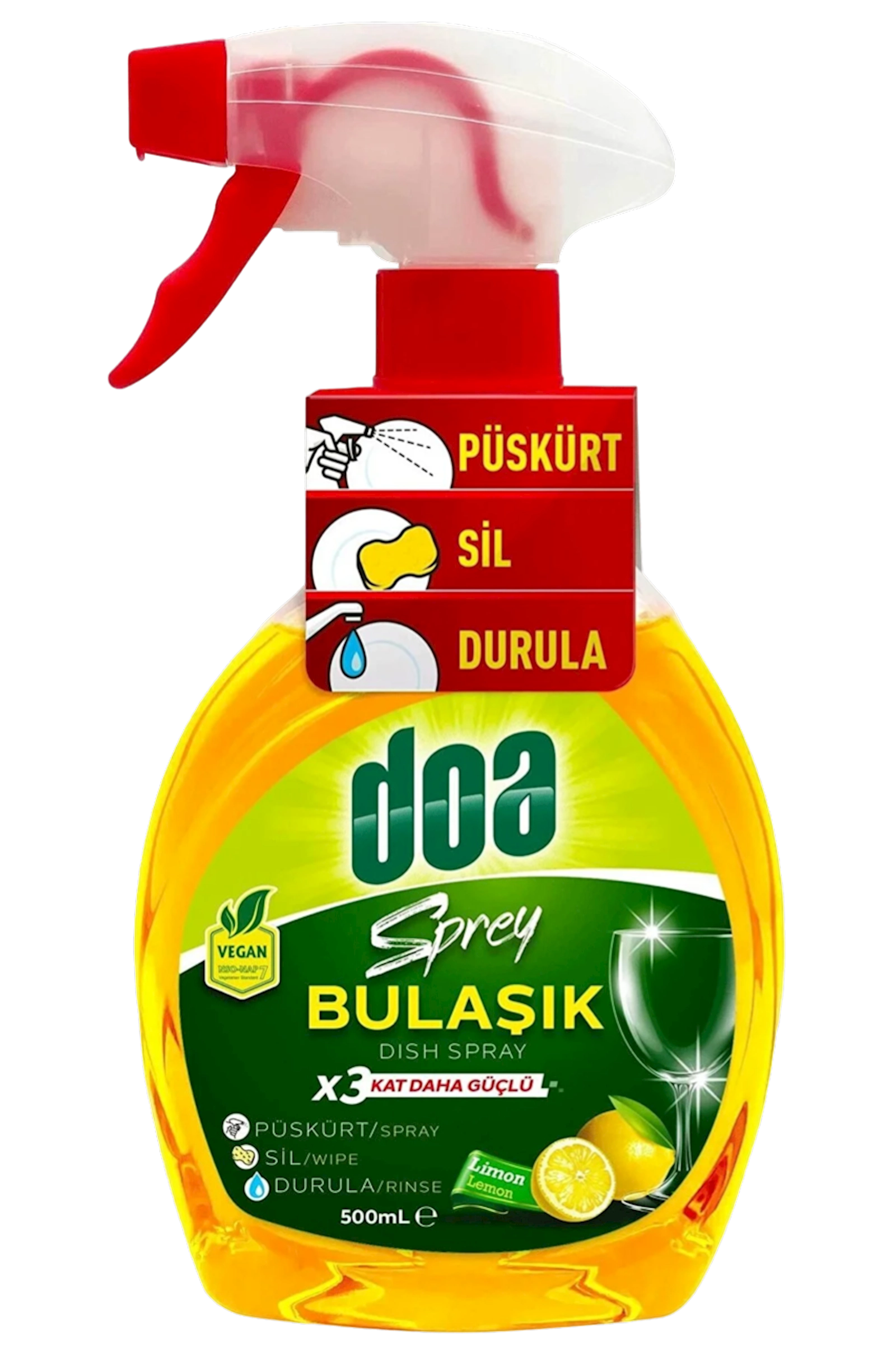 Qab üçün yuyucu vasitə Doa, limon ətirli, 500 ml
