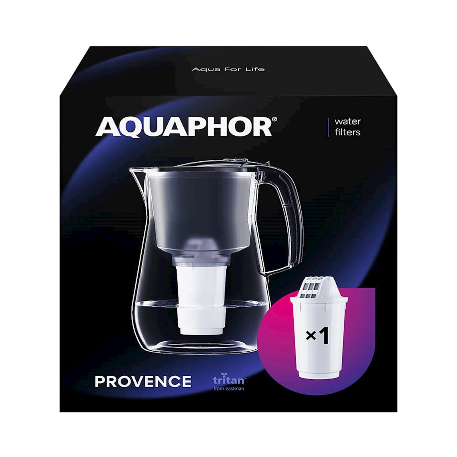 Filtr-səhəng Akvafor Provence, 4.2 l + kartric A5 Mg, qara/şəffaf