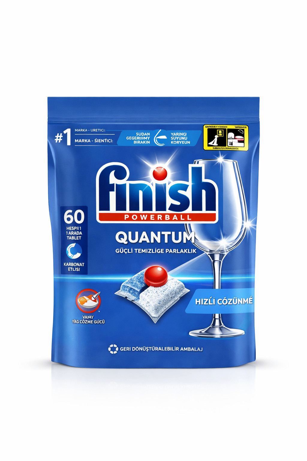 Qabyuyan maşın üçün həblər Finish Powerball Quantum, 60 əd