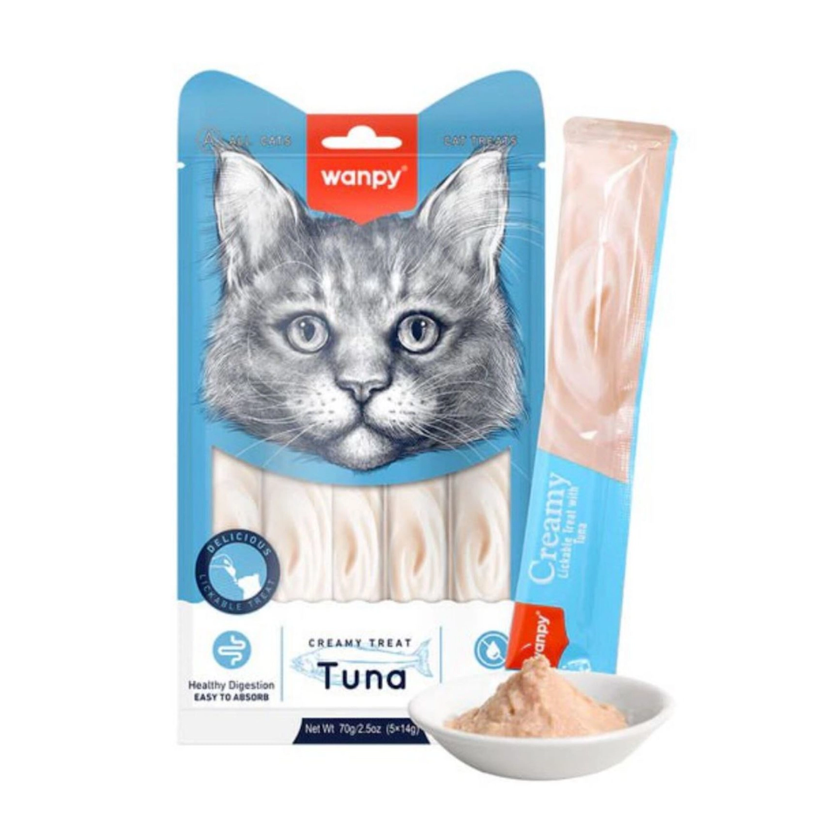 Pişiklər üçün məzə Wanpy Cremy Treat Tuna 70 q