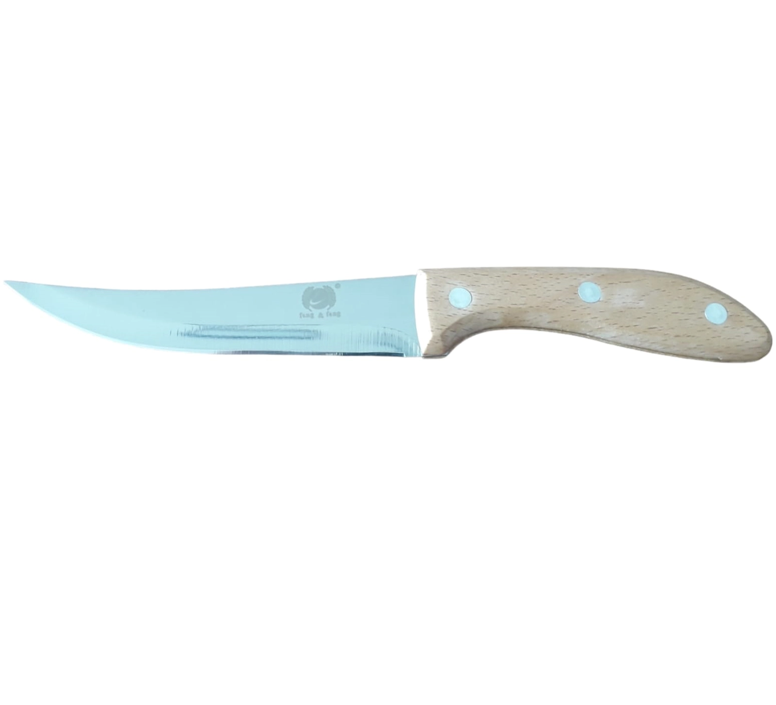 Mətbəx bıçağı K701-004, 24 sm, tiyə 2.5 sm, metal, tutacaq taxta, qəhvəyi/gümüşü