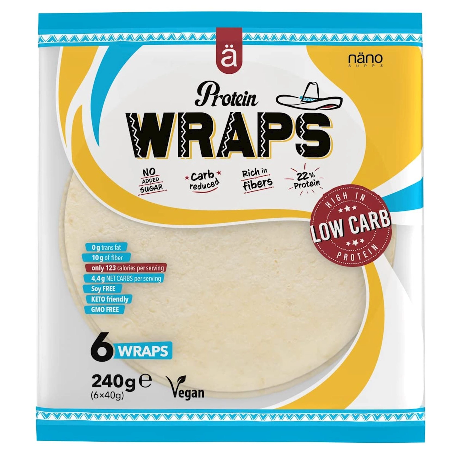 Proteinli tortilla NanoSupps Wraps 240 q