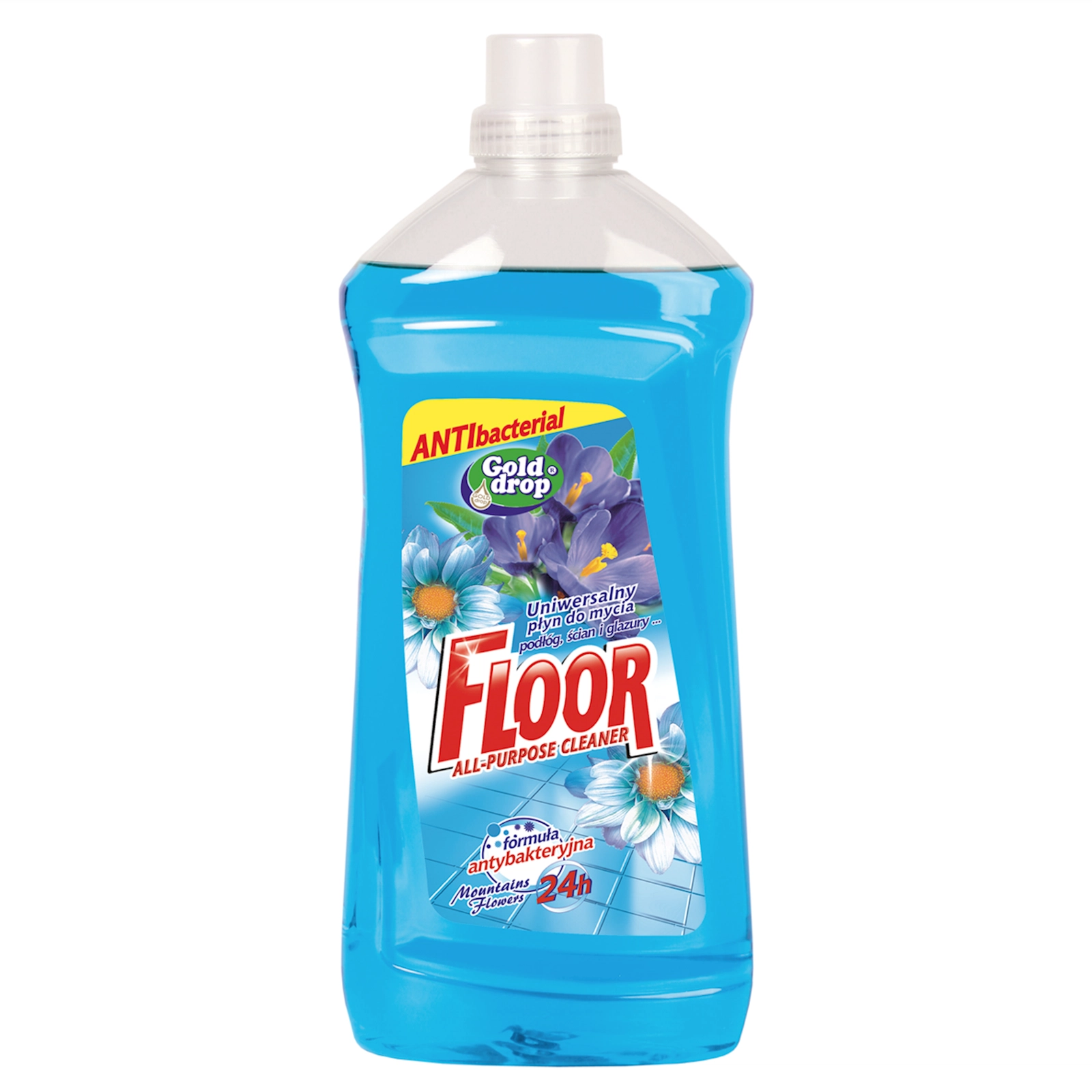 Döşəmələrin yuması üçün universal vasitə Gold Drop Mountains Flowers, 1.5 l