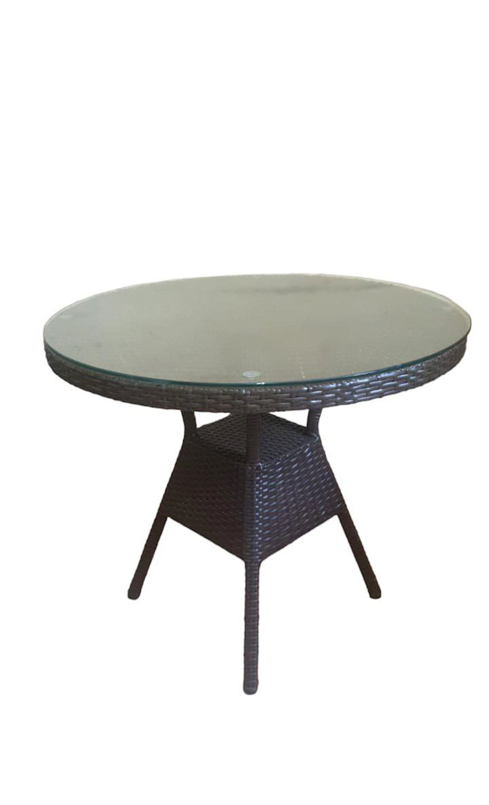 Bağ masası Zili Rattan Kolizey, qəhvəyi, 90x72 sm