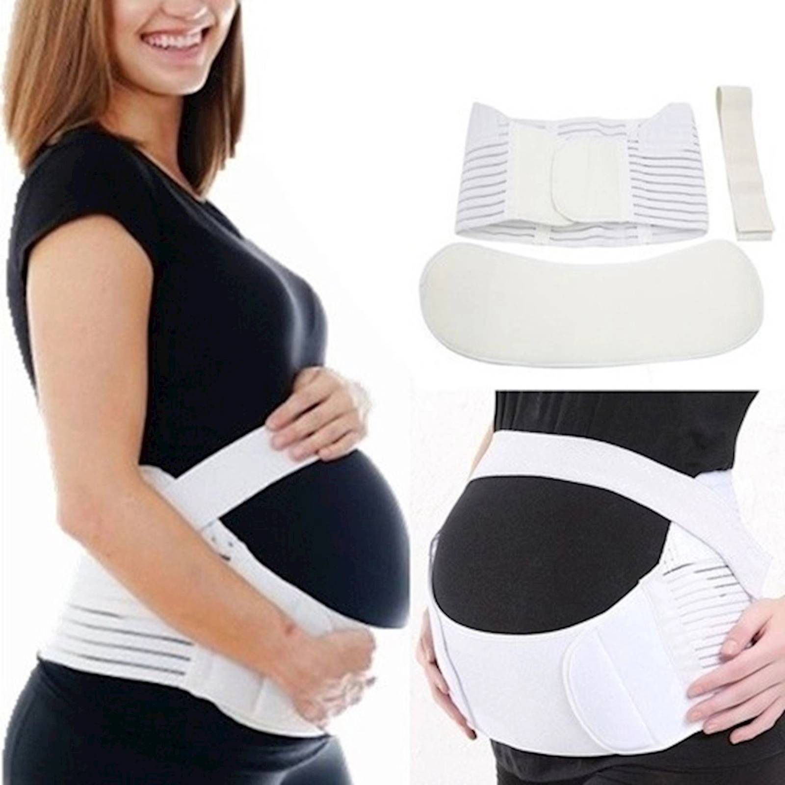 Hamilələr üçün bandaj doğuşdan əvvəl Maternity Support Belt, poliester, ağ