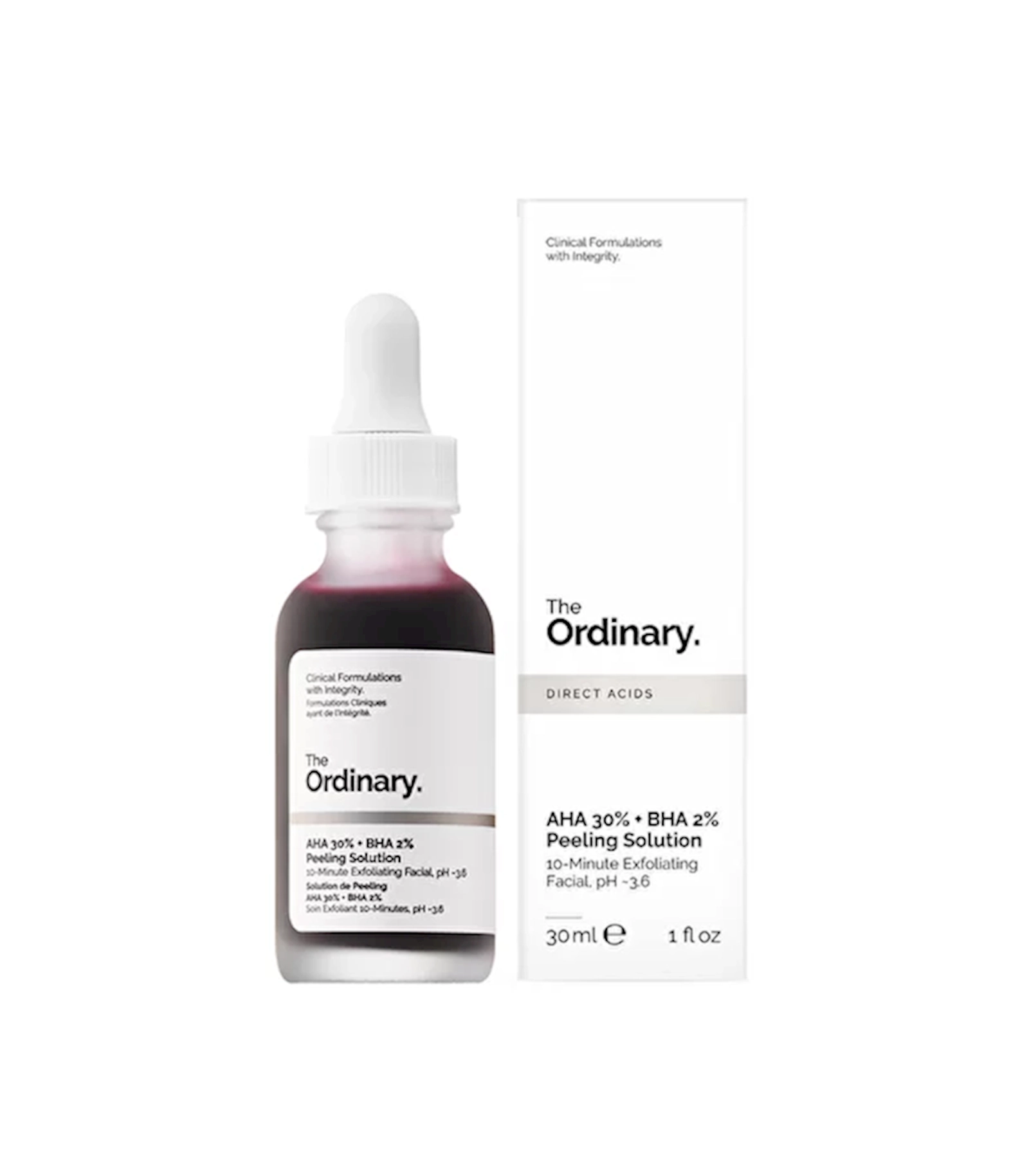 Üz üçün turşu pilinq The Ordinary AHA 30% + BHA 2% Peeling Solution 30 ml