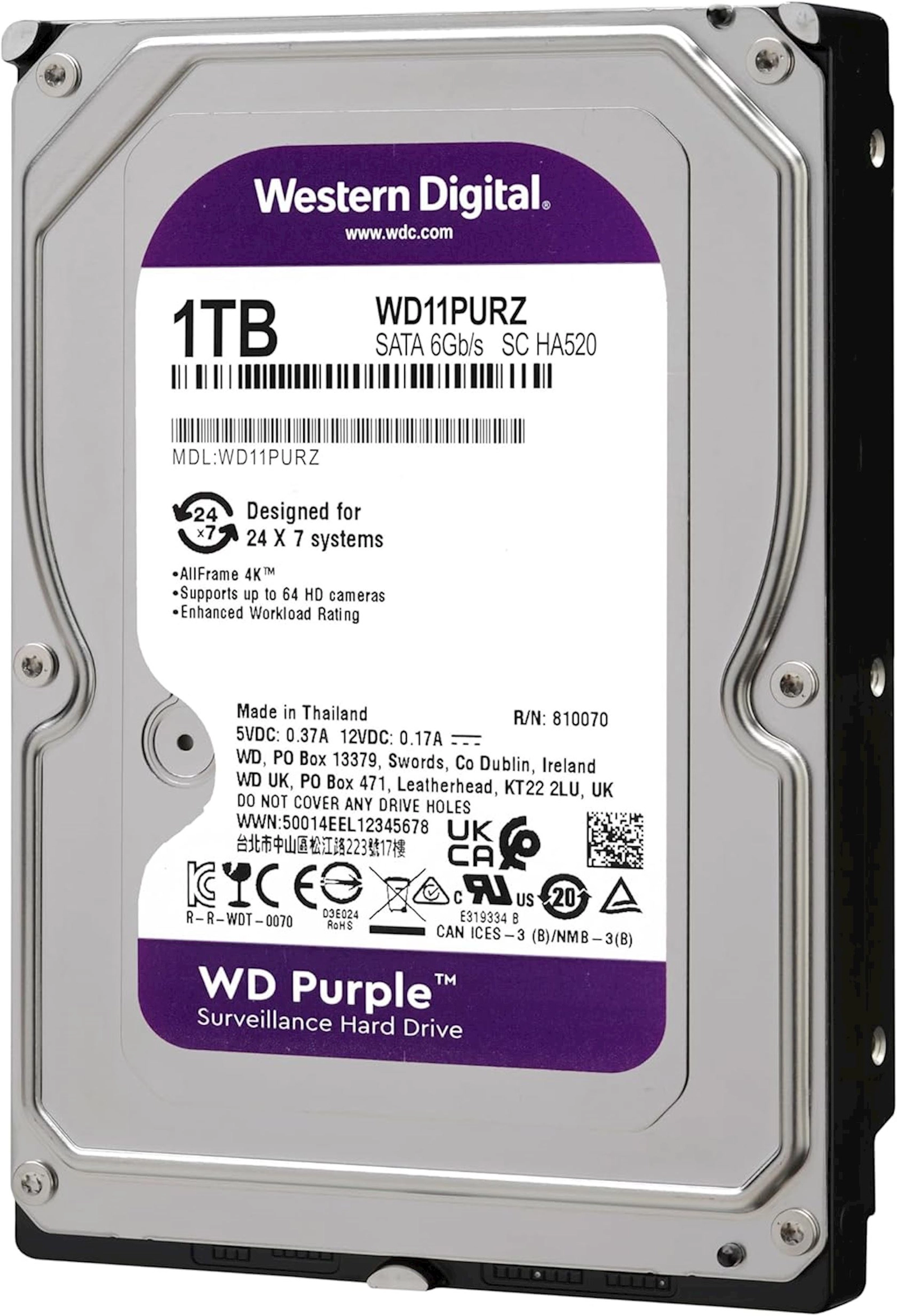 Sərt disk Western Digital 1TB PURPLE