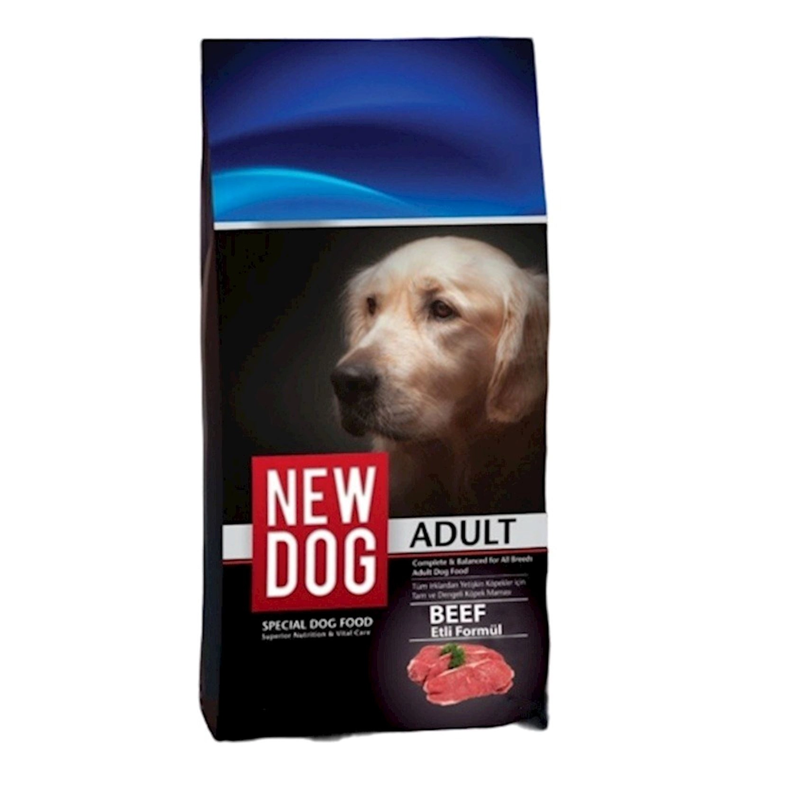 Quru yem New Dog, yetkin itlər üçün, mal əti ilə, 1 kq