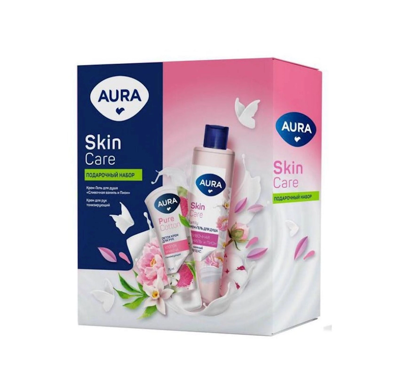 Bədənə qulluq dəsti Aura Skin Care (düş üçün krem-gel 250 ml + əl kremi 75 ml)
