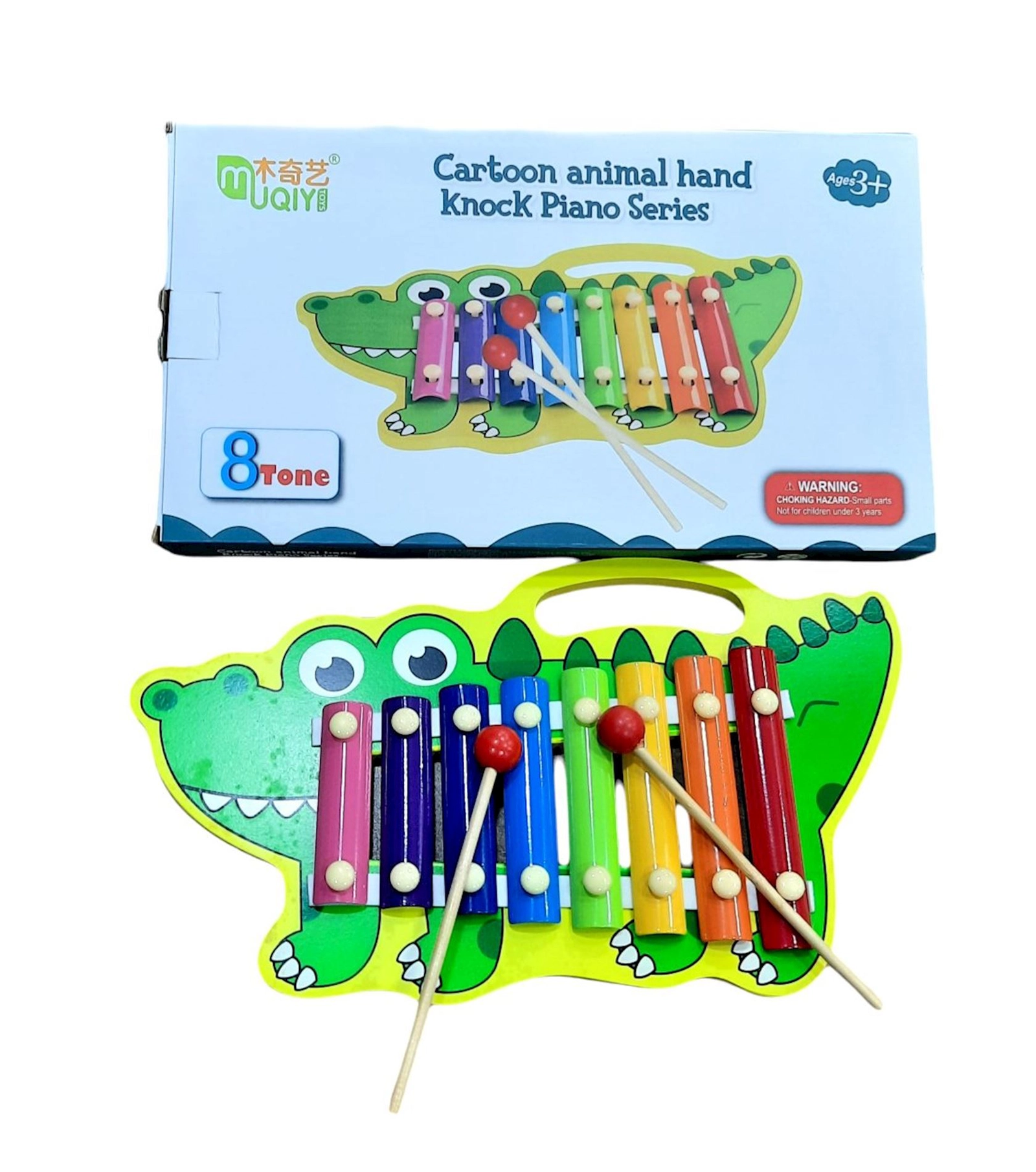 Ksilofon Cartoon Animal Hand Knock Piano Series 8 not, 33x19 sm