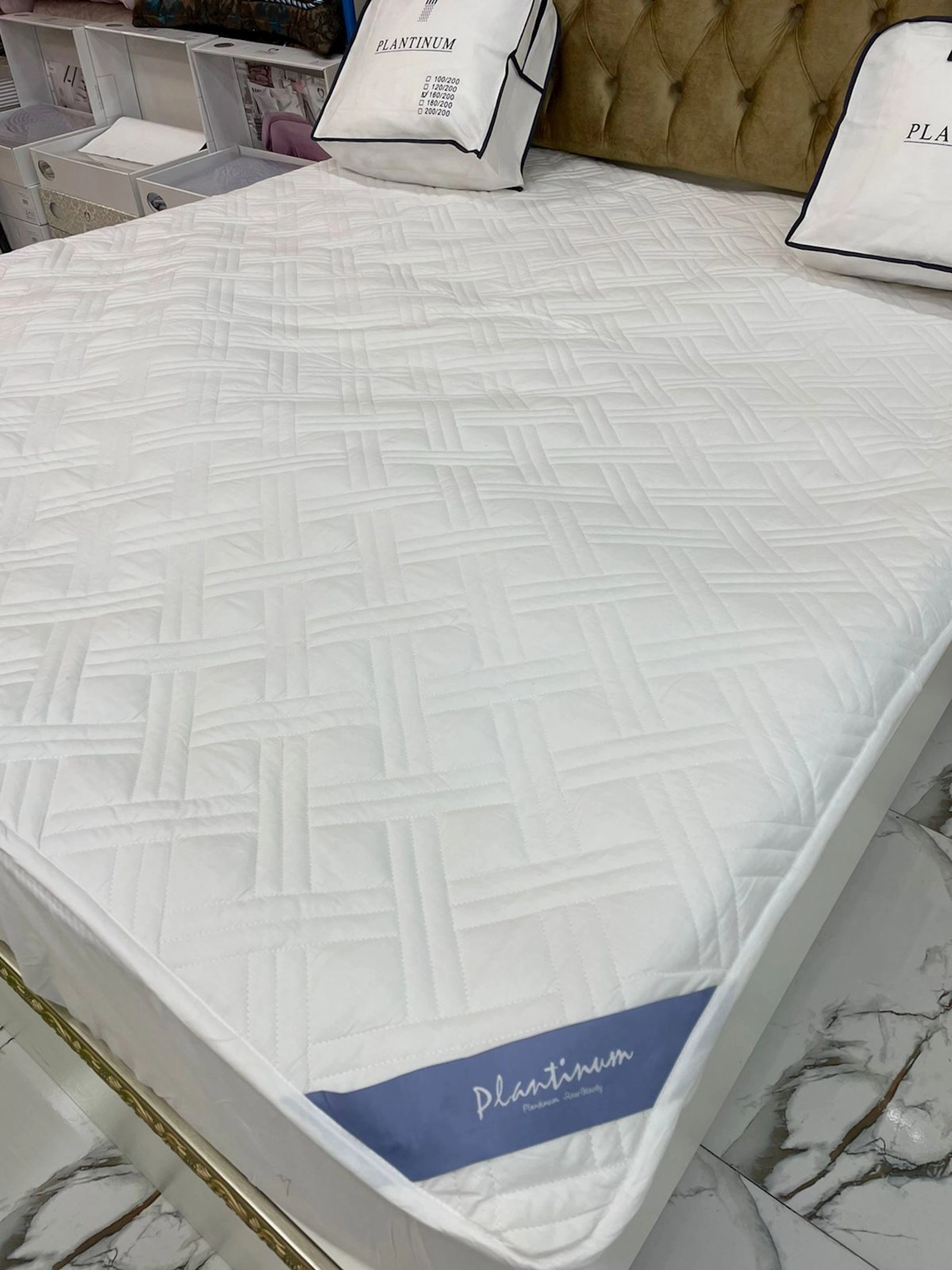 Qoruyucu döşək üzü SHA-0000568, 180x200 sm, pambıq, bambuk, ağ