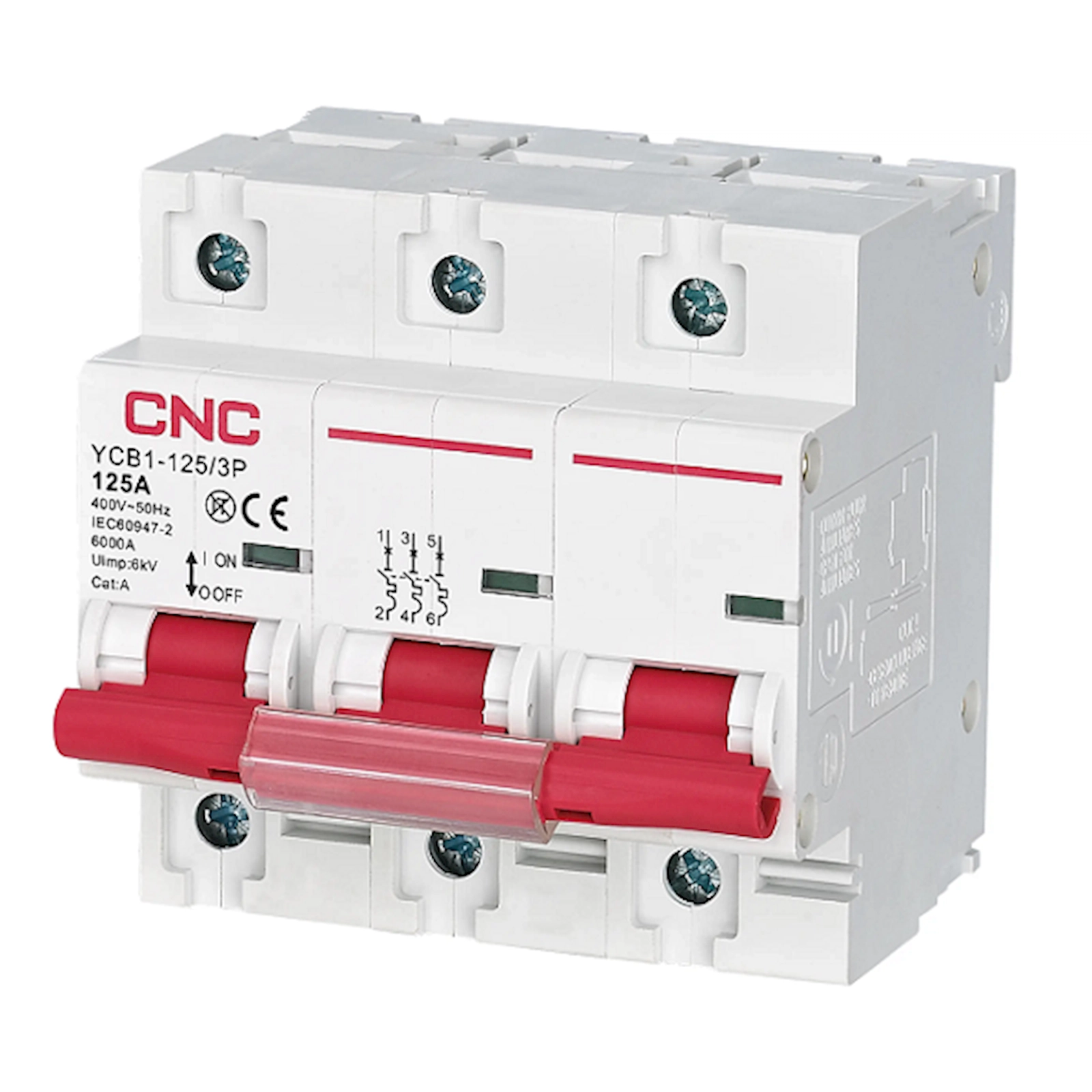 Avtomatik söndürücü CNC YCB1-125, 3P, 100A, C xarakteristikası