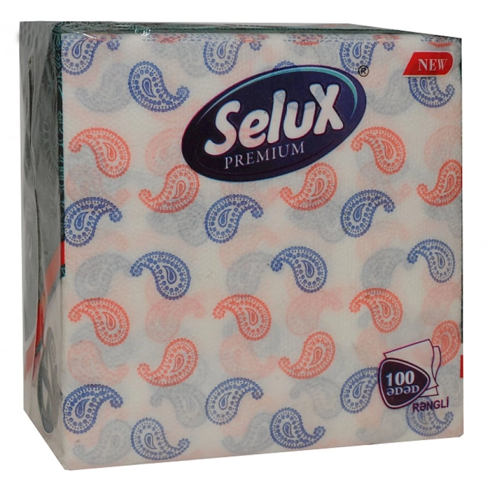 Süfrə üçün salfetlər Selux Premium, 30x30 sm, 100 əd, ağ