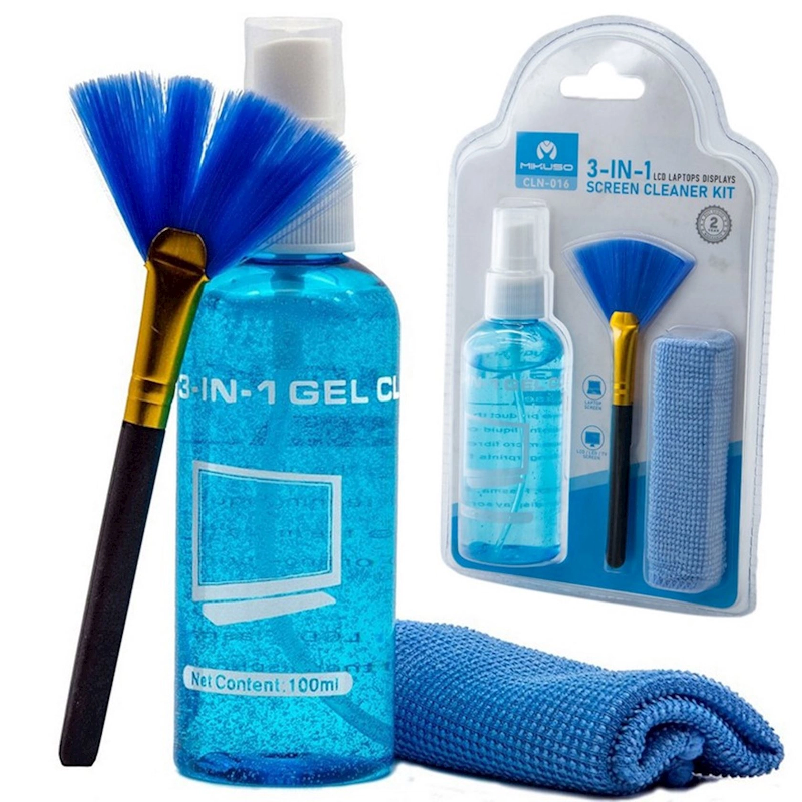 Təmizləmə üçün dəst Mikuso CLN-016 3in1 Multipurpose Laptop Cleaning Kit