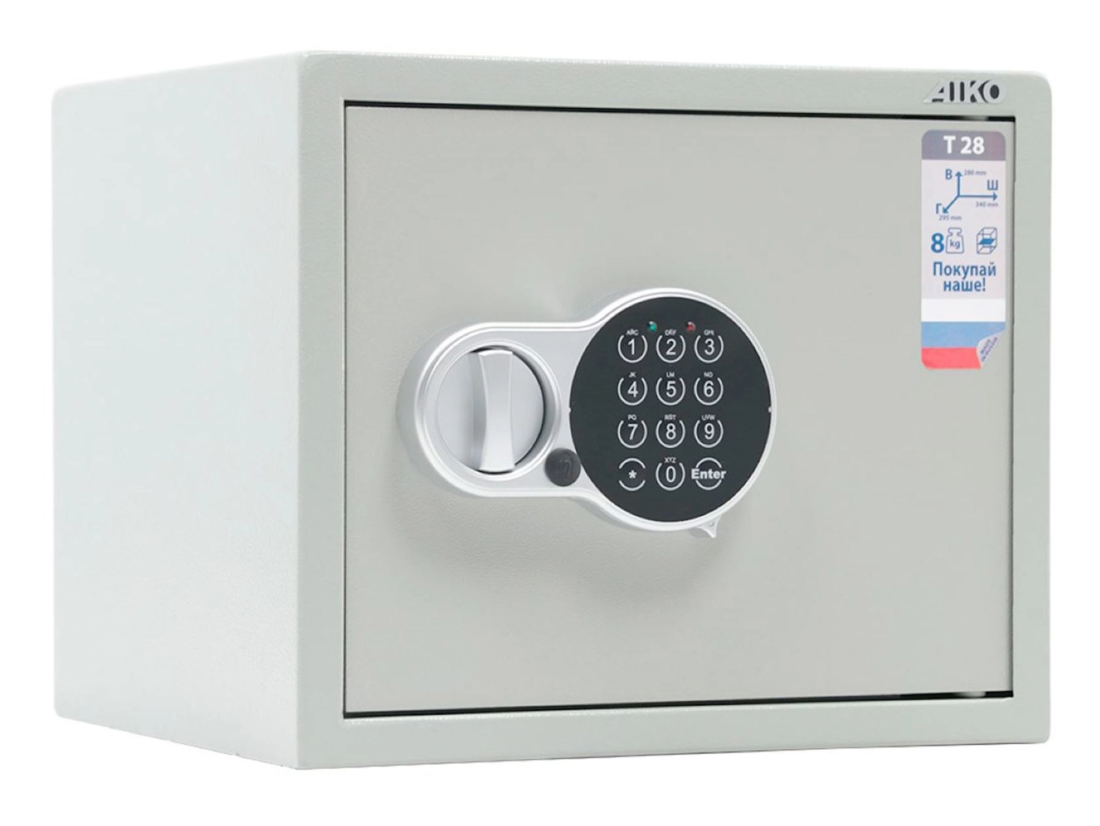 Mebel seyfi AIKO T 28, elektron kodlu, boz