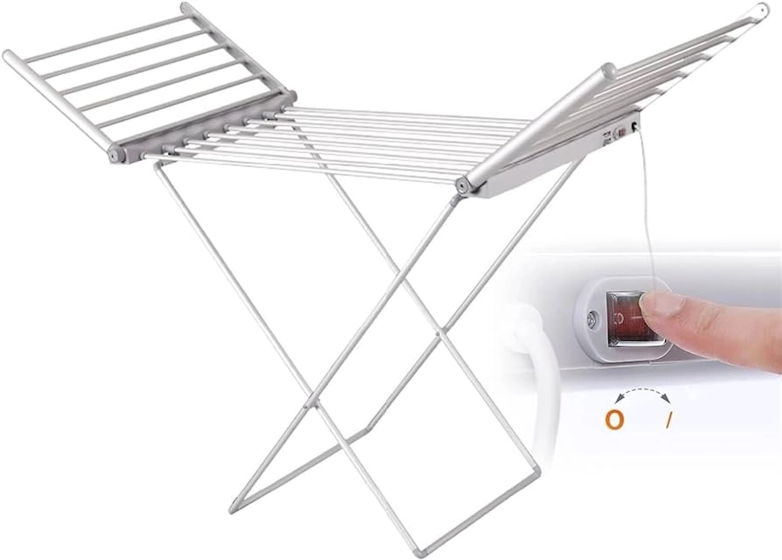 Paltar üçün elektrik quruducu, 147x54x94 sm, qatlanan, ağ