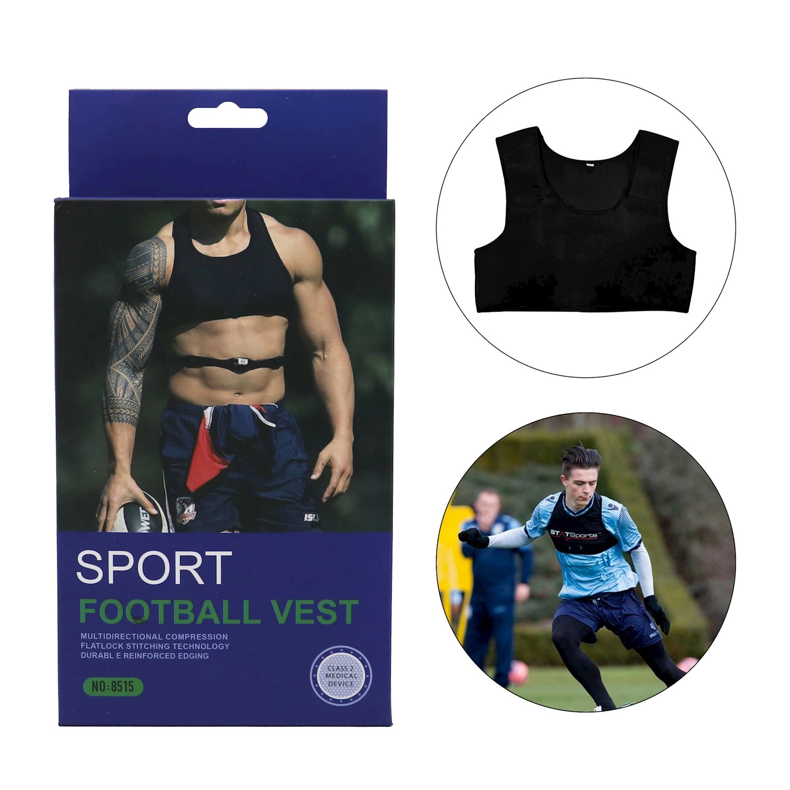 Futbol məşqi üçün jilet Aspo 8515, qara, ölçü Standart
