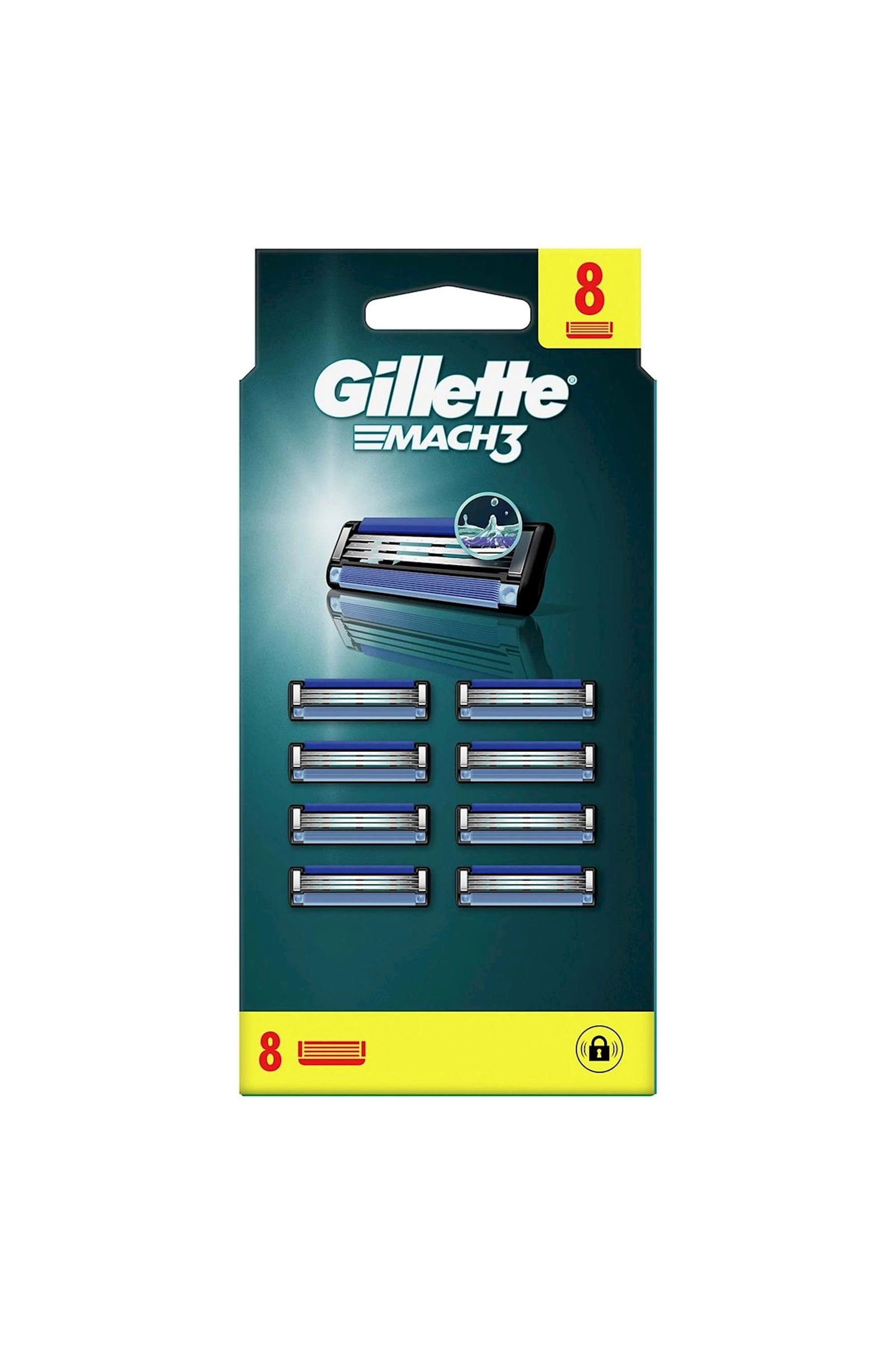 Dəyişdirilə bilən kaset təraş üçün Gillette Mach3, 8 əd