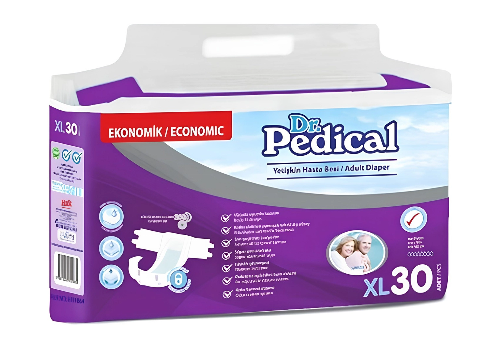 Böyüklər üçün bez Dr.Pedical XL, 30 əd