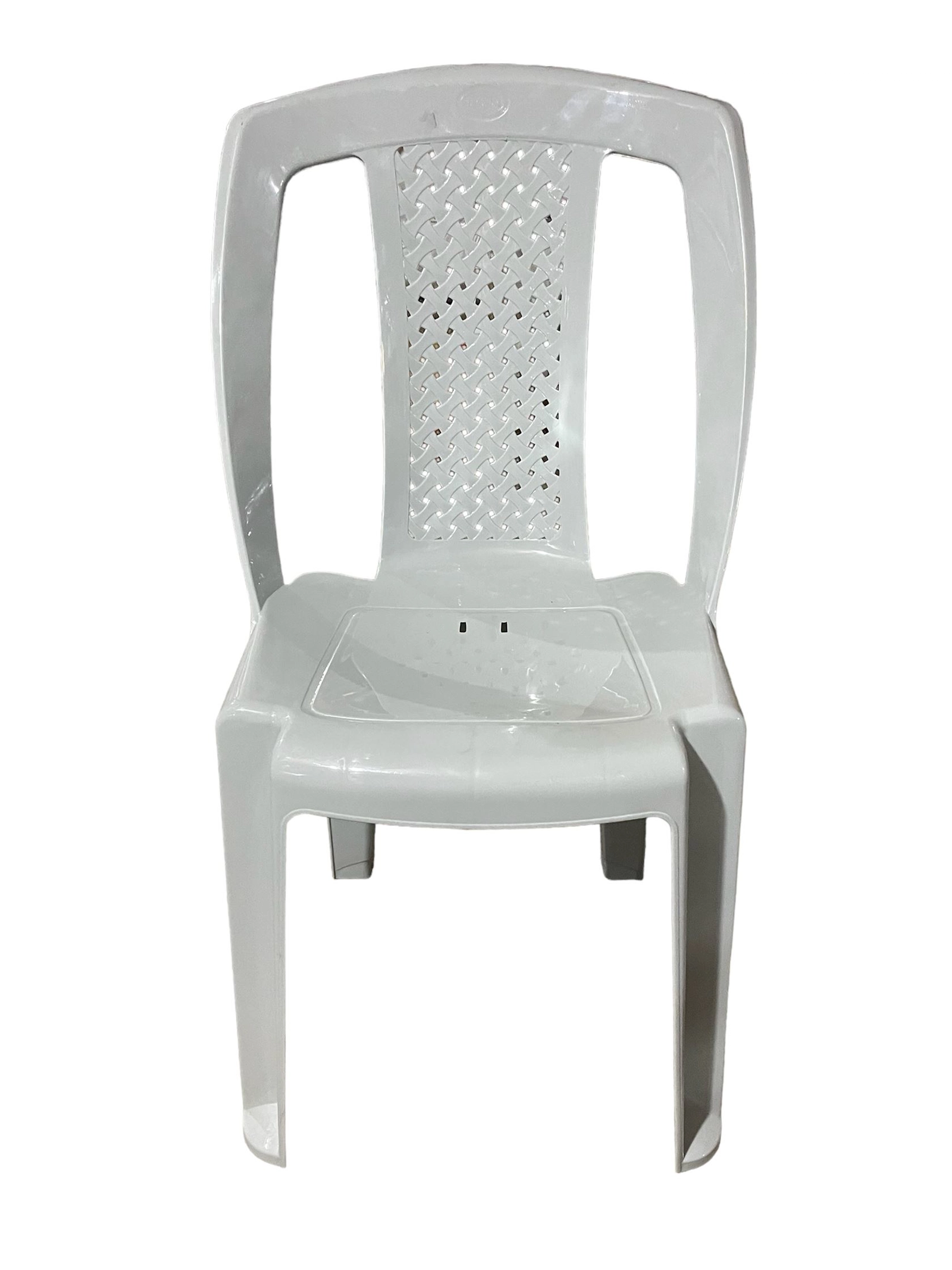 Bağ üçün kreslo Yagmur, plastik, ağ, 46x42x38 sm
