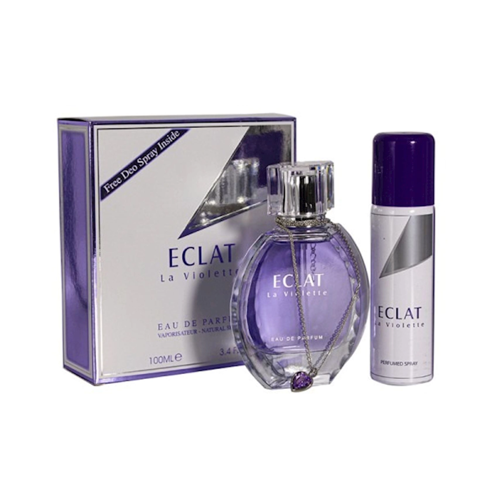Fragrance World Eclat La Violette qadınlar üçün ətir dəsti (ətir suyu 100 ml + dezodorant)